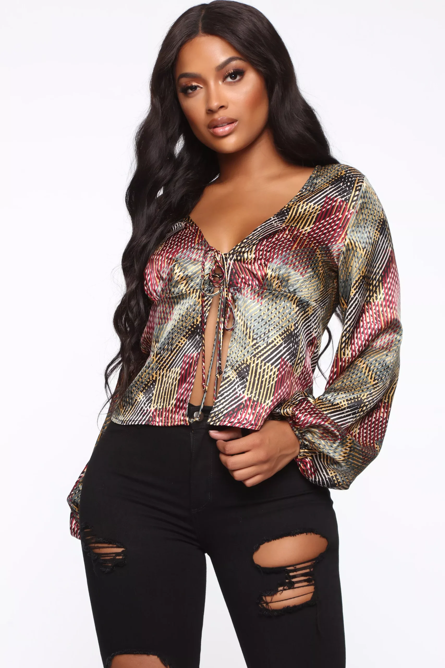 Don't Walk Away Printed Top - Multi Color