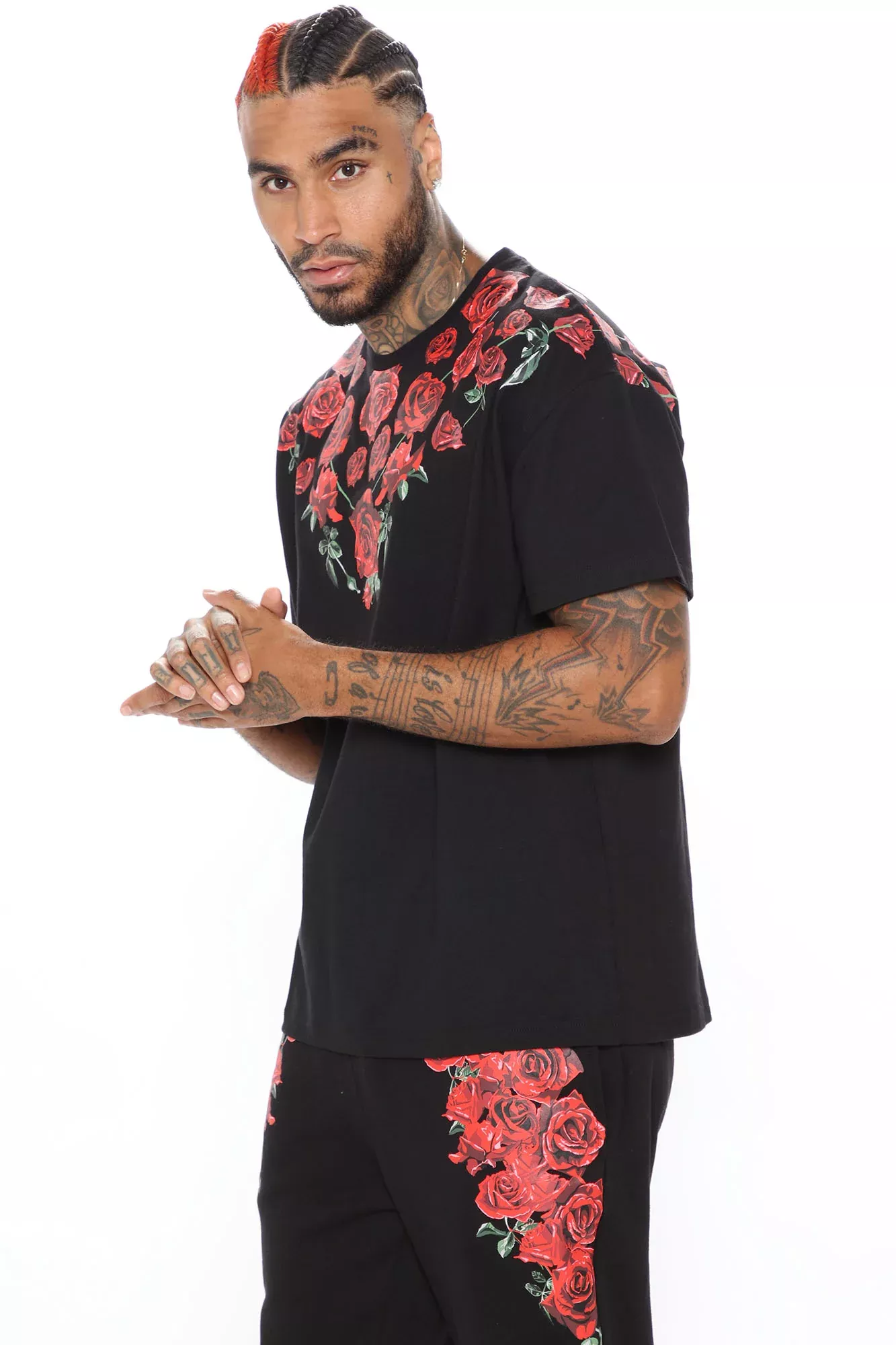 Drippin' Roses Short Sleeve Tee - Black/Red