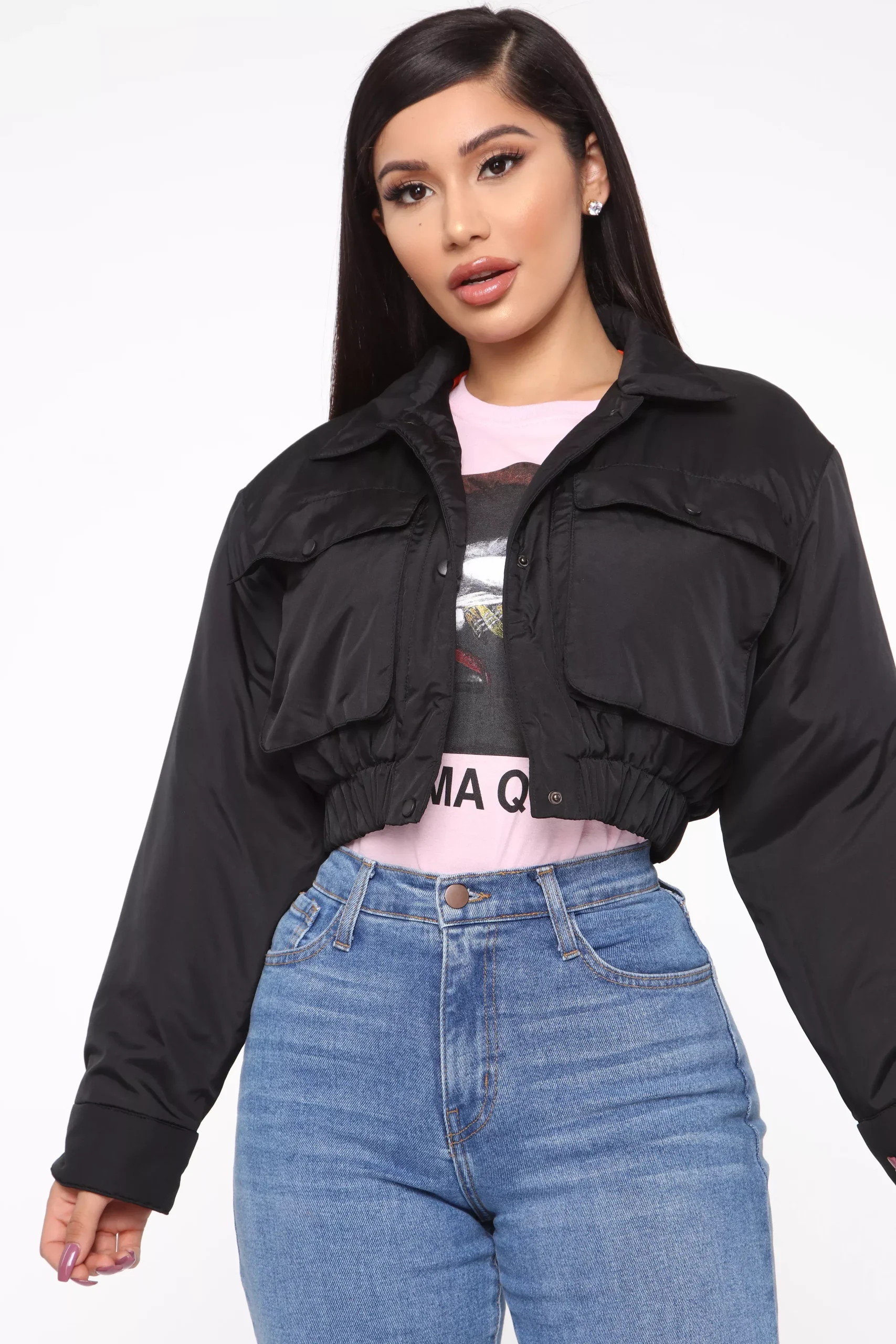 End Of The Road Crop Jacket - Black