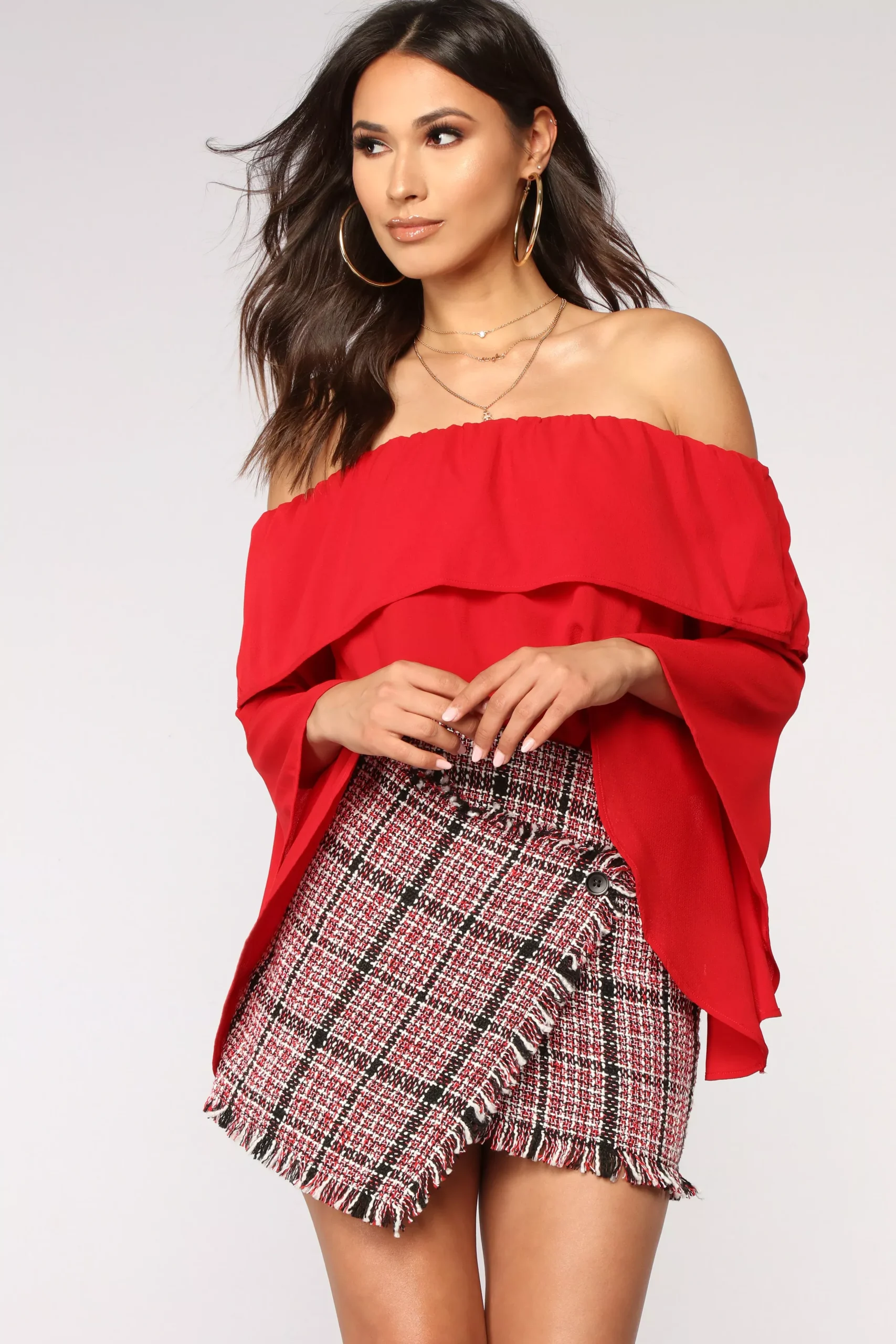 Eventually Off Shoulder Top - Red