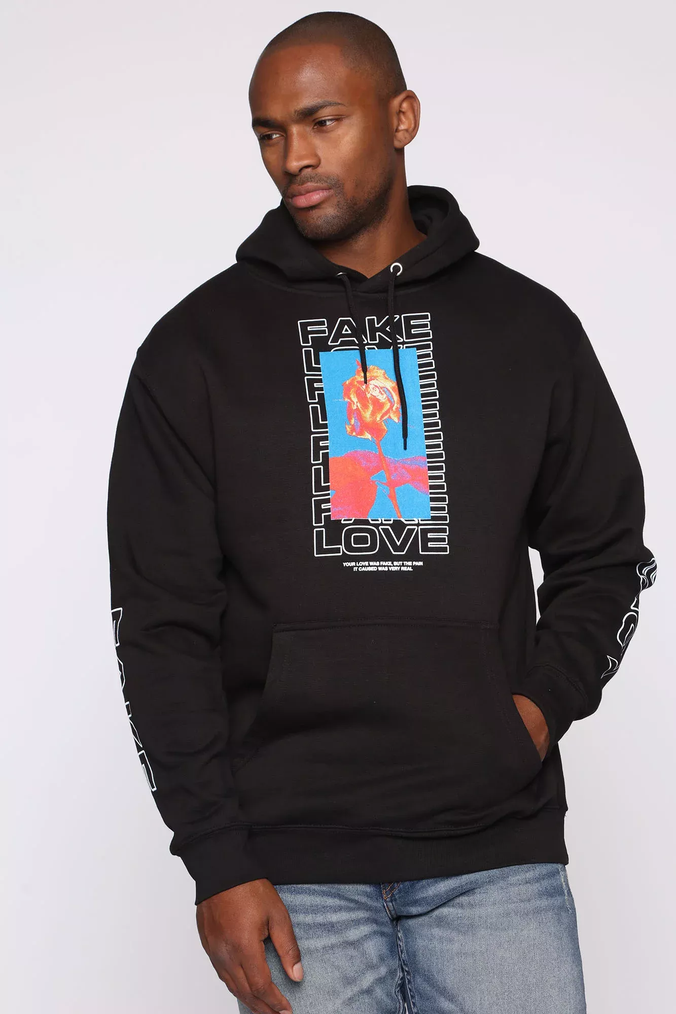 Fake Love Hoodie - Black/combo