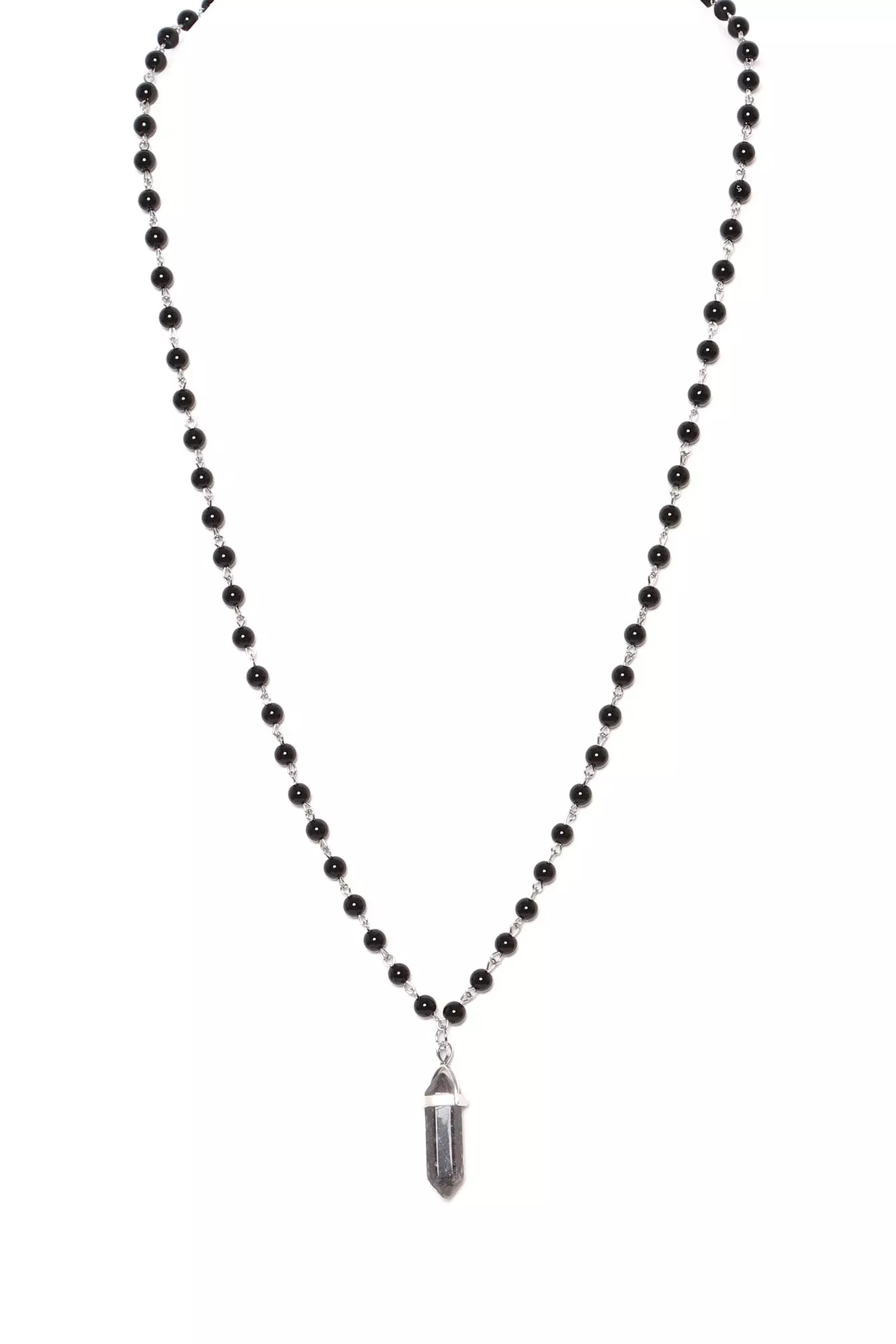 Festi Gemstone Pendant Necklace - Black