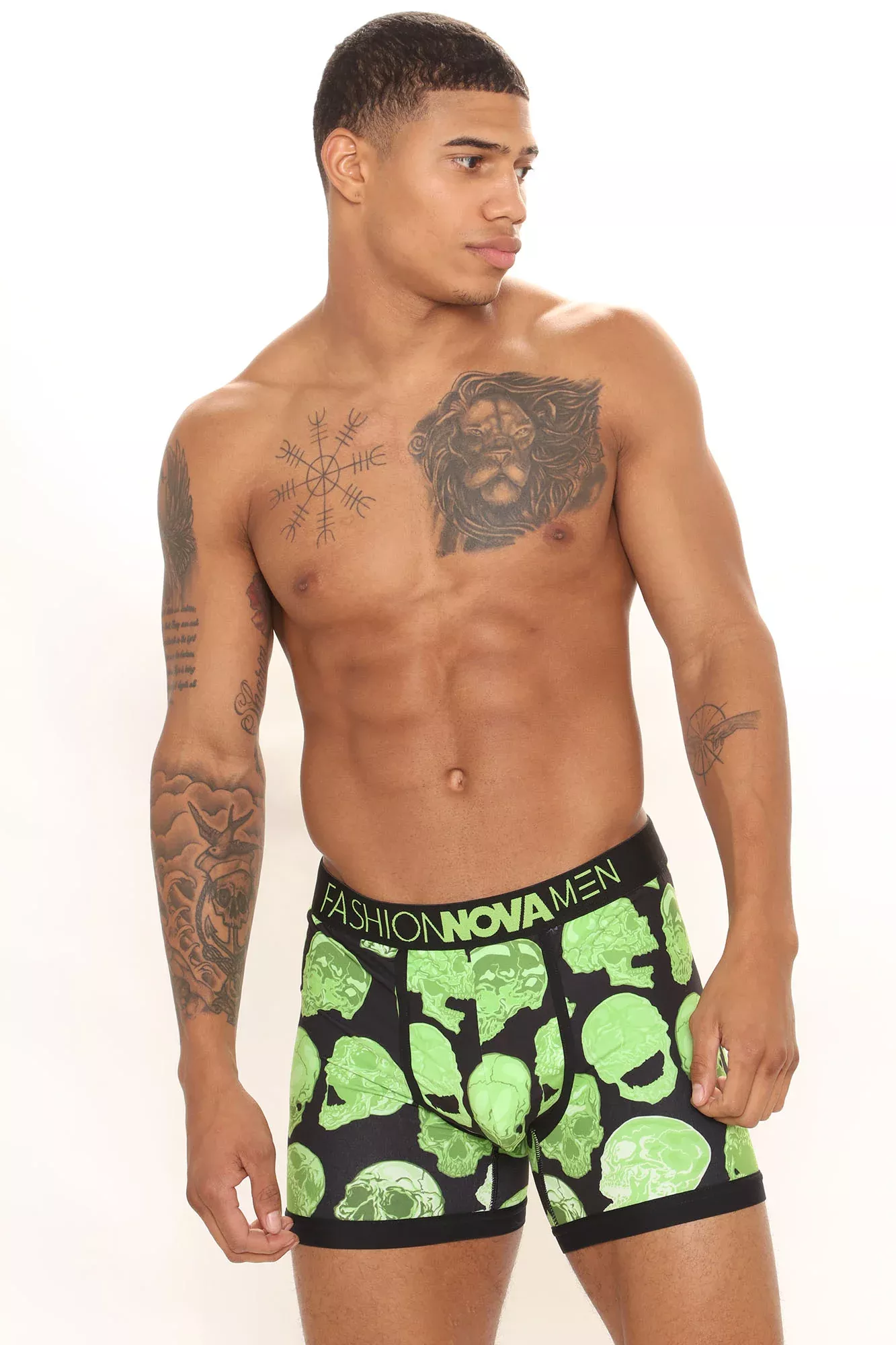 FN Skull Boxer Brief 3 Pack - Green/combo