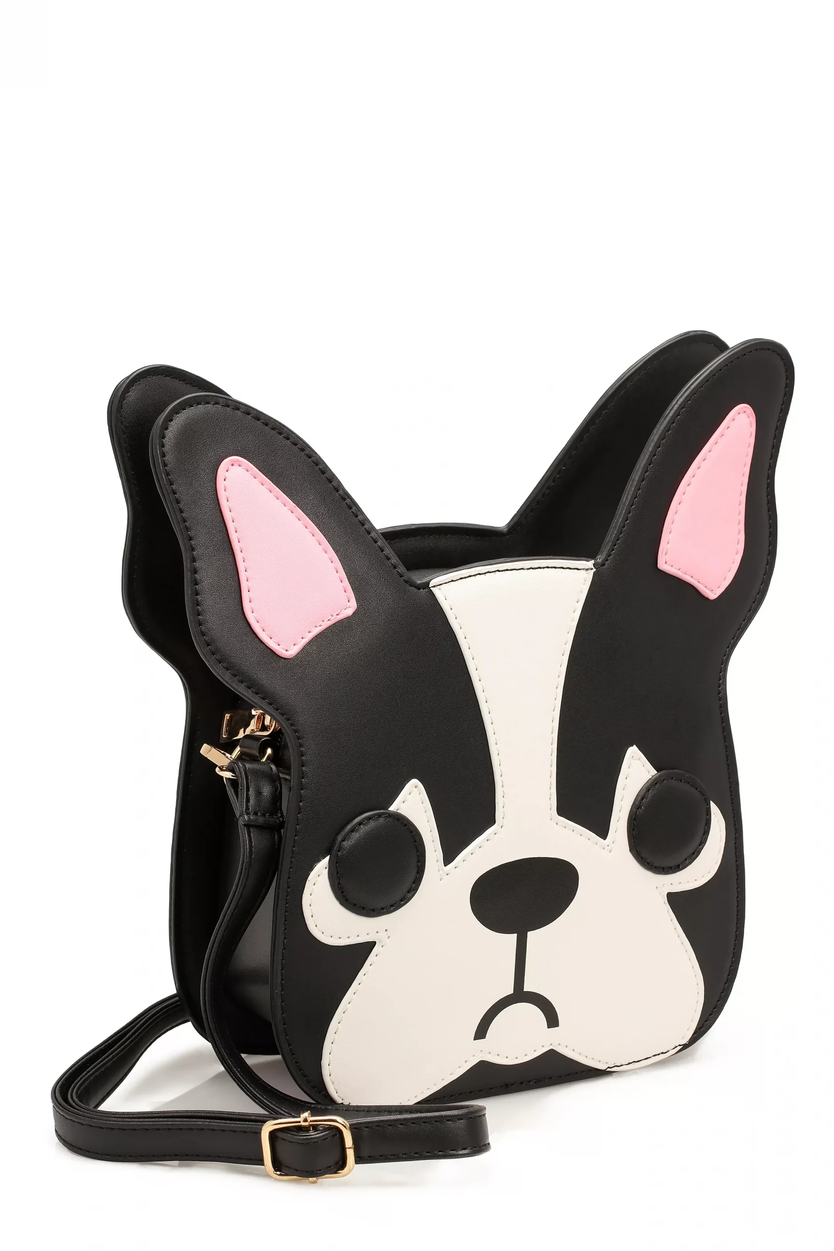 ″Frenchie″ Crossbody - Black/Pink