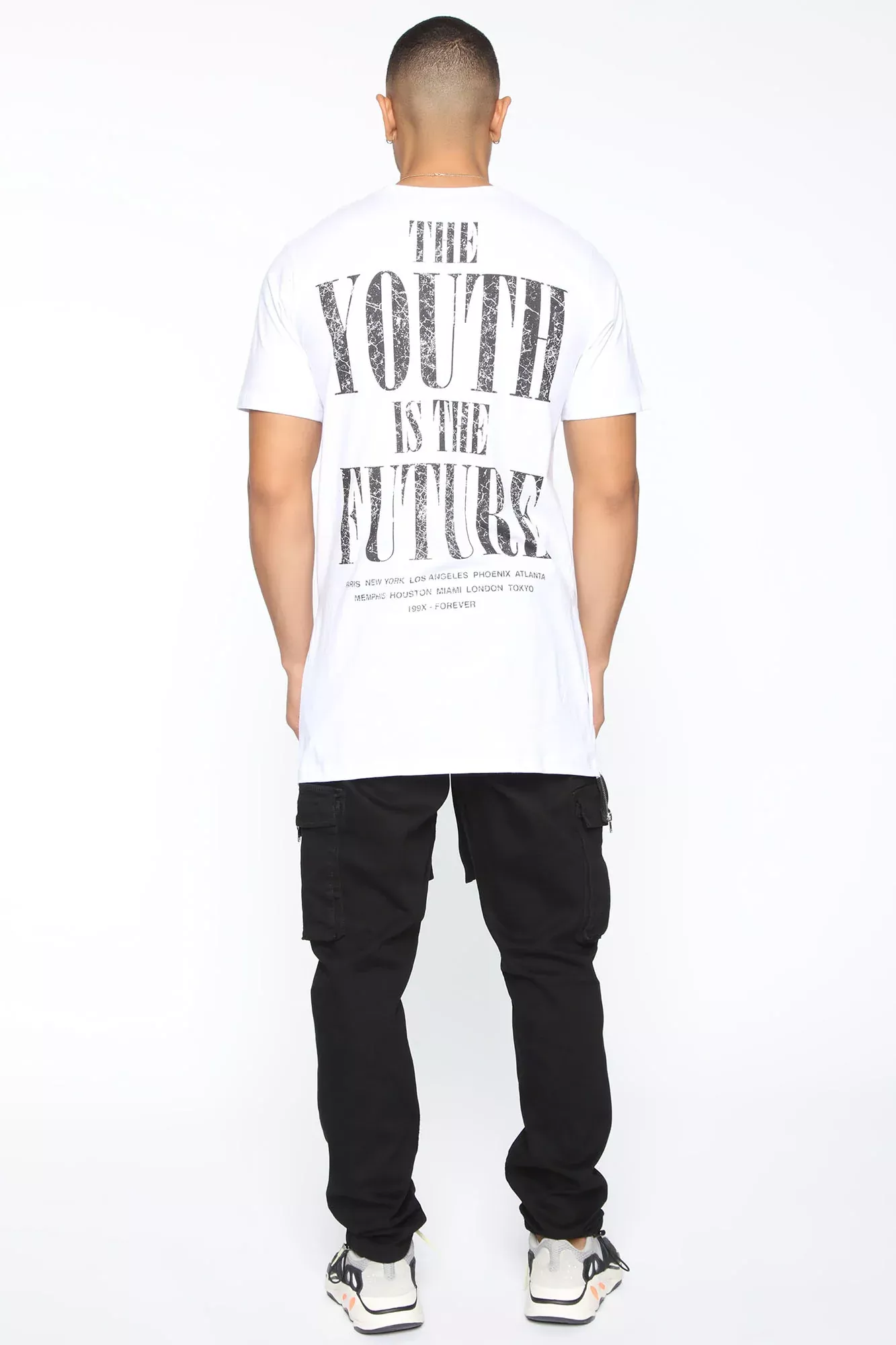 Future Youth Side Zip Short Sleeve Tee - White/Black