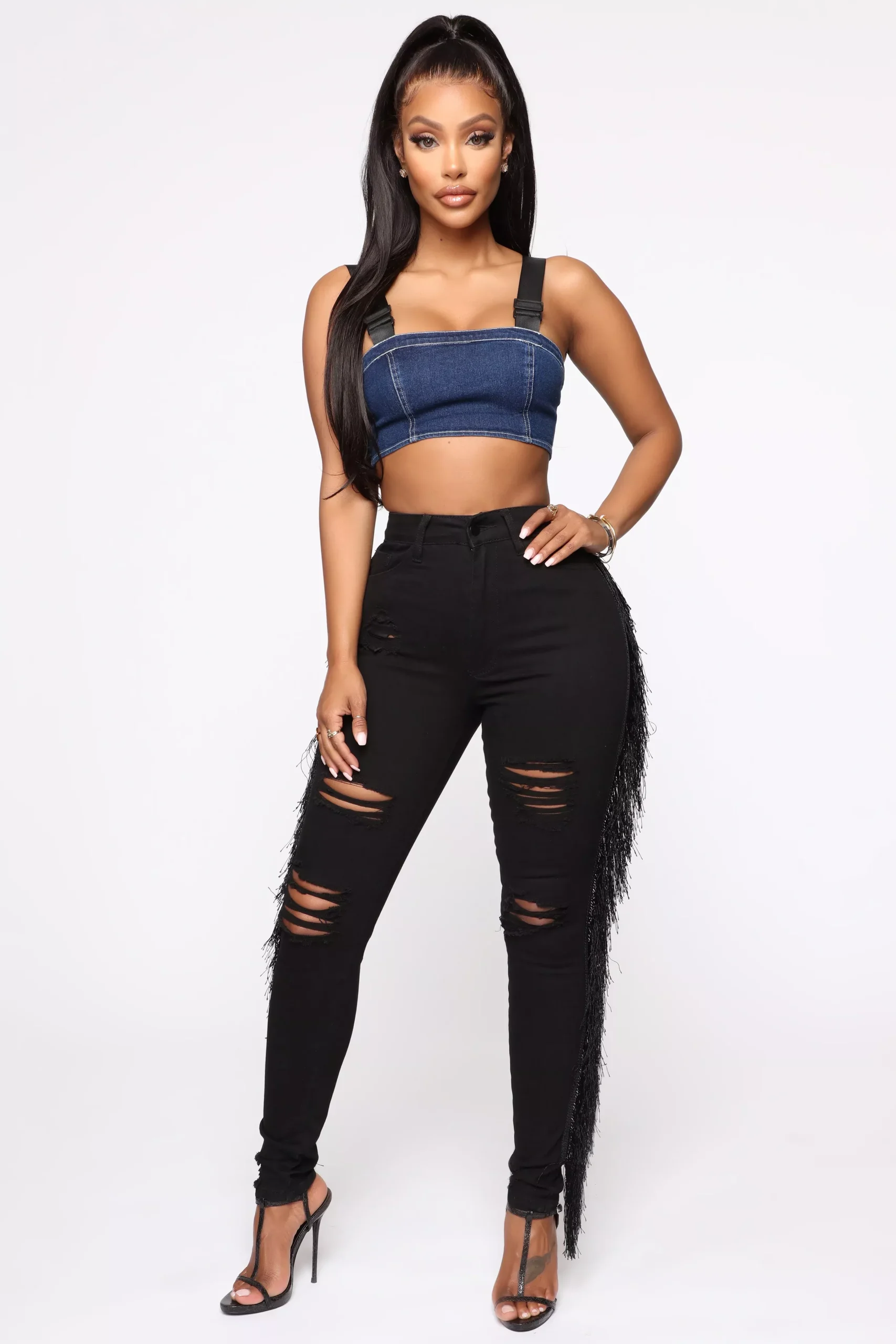 Giddy Up Girl High Rise Skinny Jeans - Black