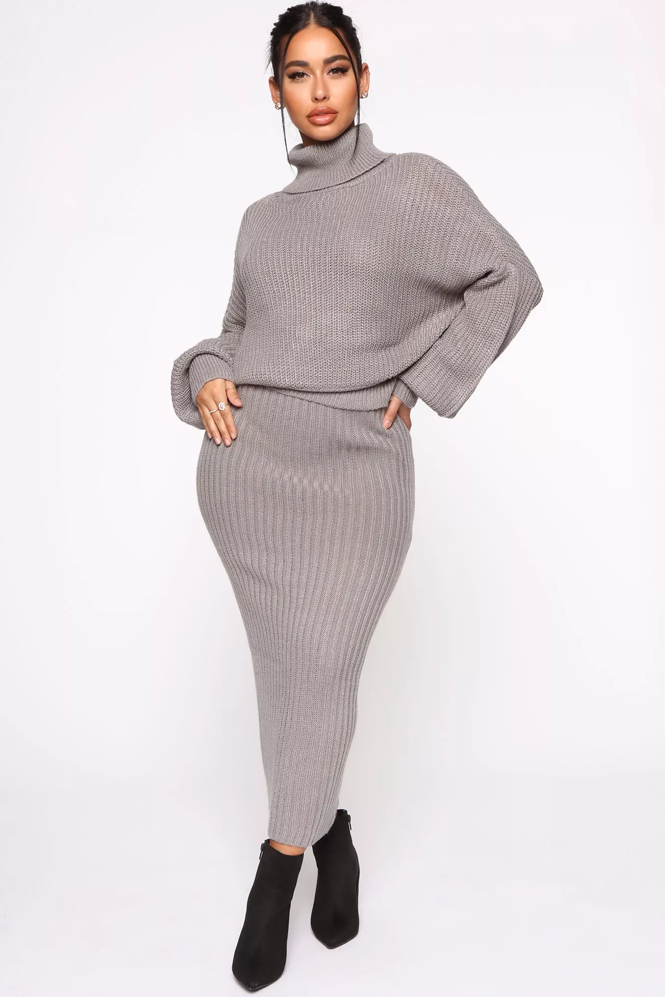 Helena Sweater Set - HeatherGrey