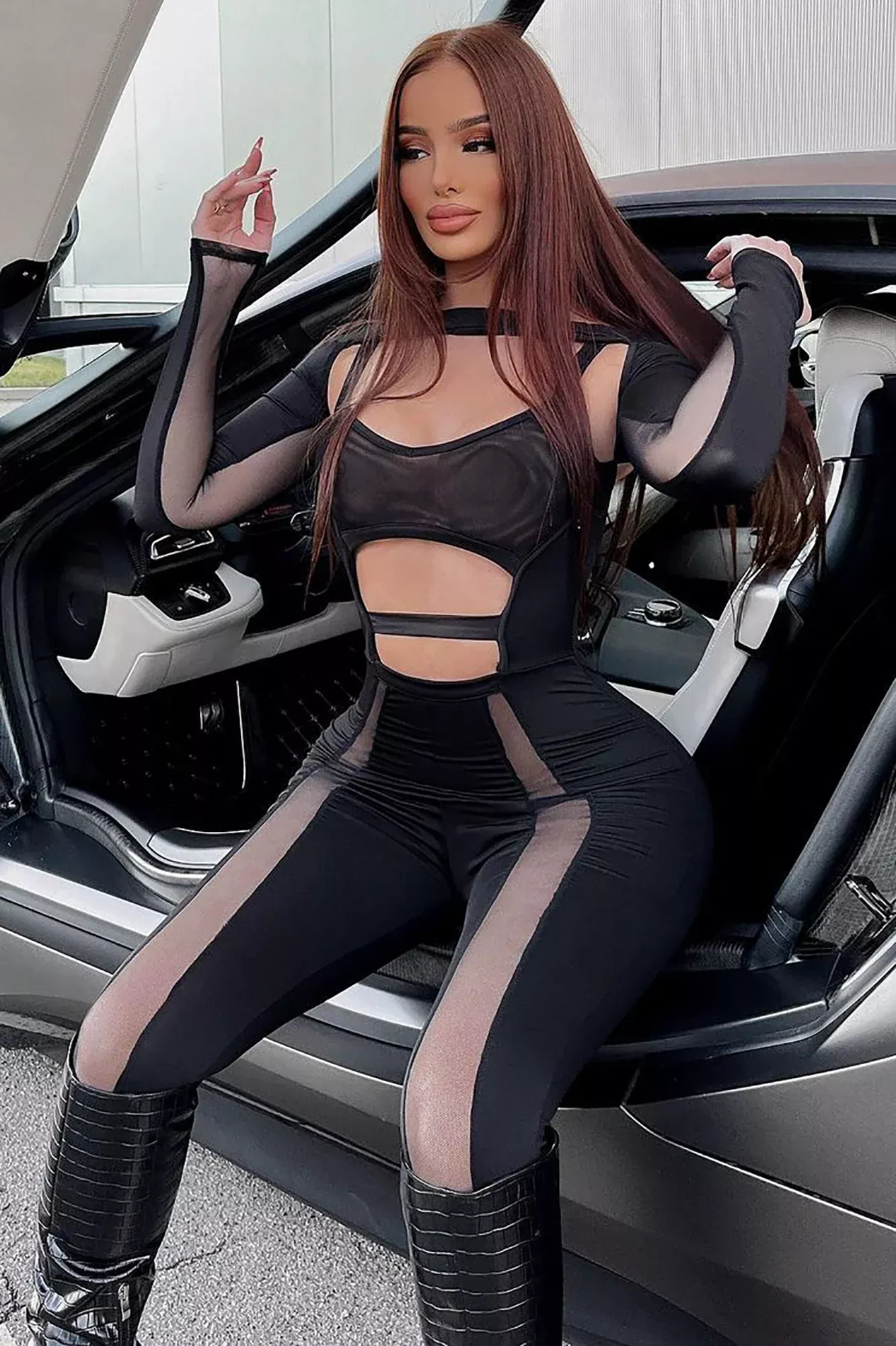 How I Handle That Mesh Jumpsuit - Black