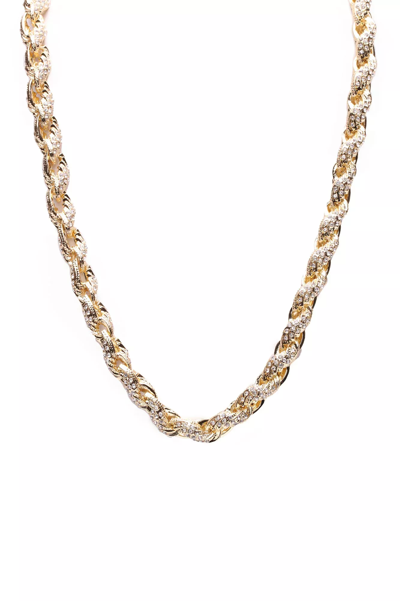 Iced Out Rope Chain - Gold