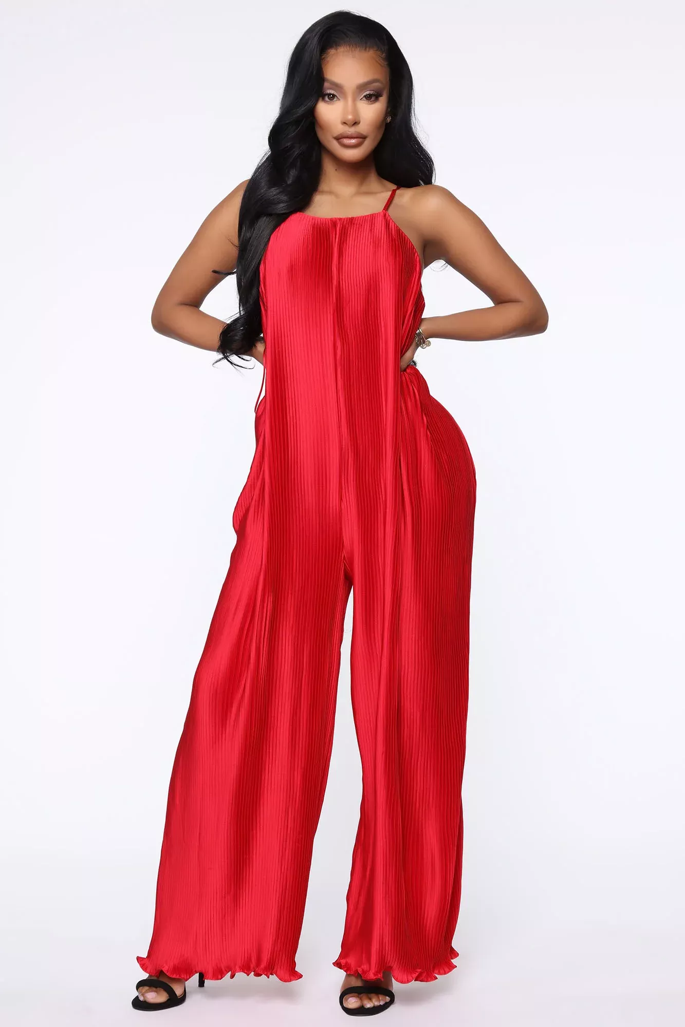 Just A Pleat Second Jumpsuit - Red