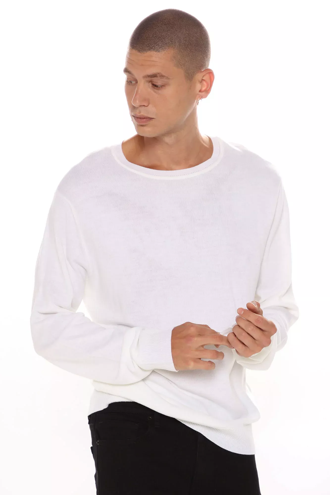 Keep It Simple Crew Neck Sweater - White