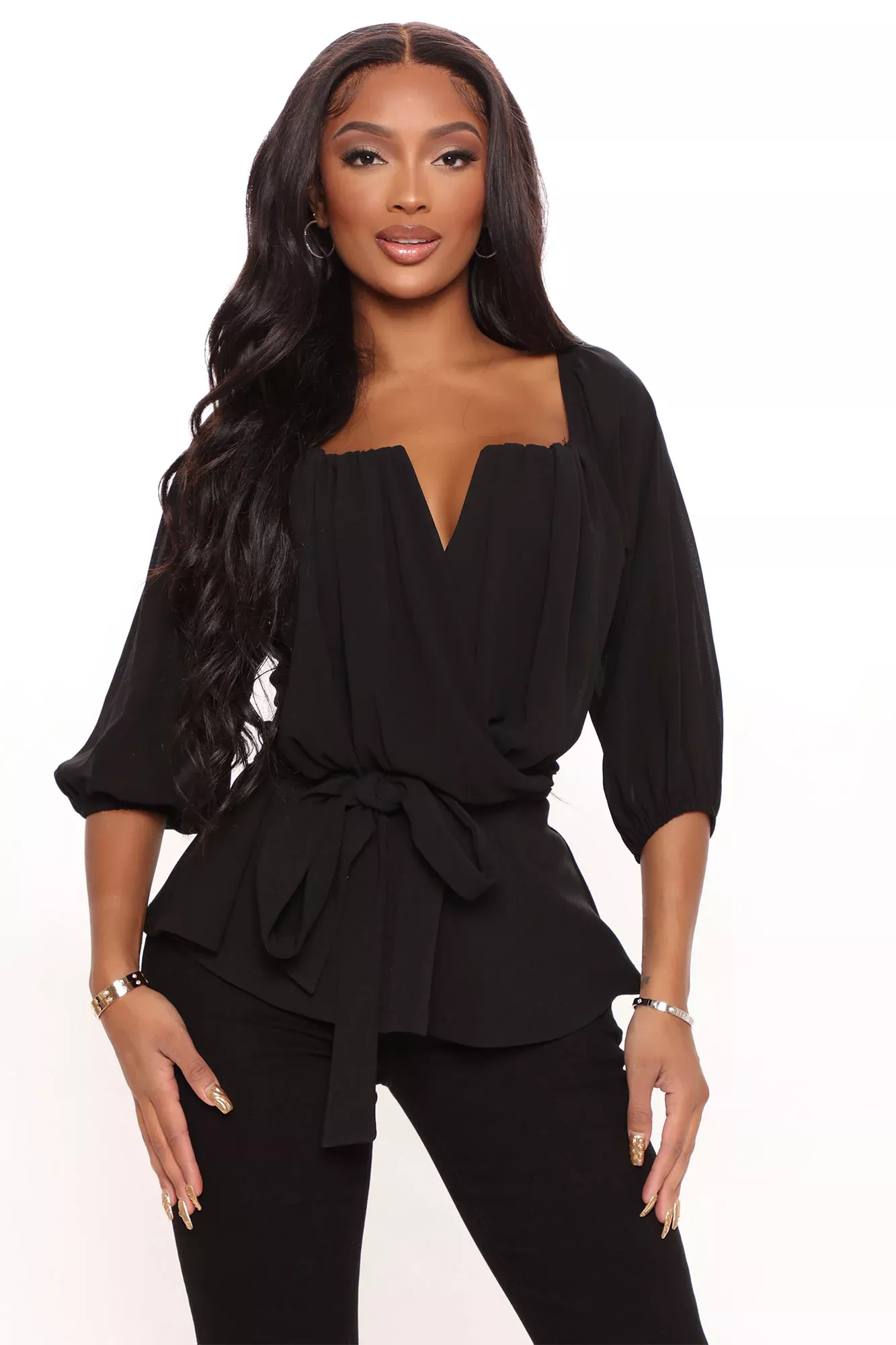 Lay Love On Me Top - Black