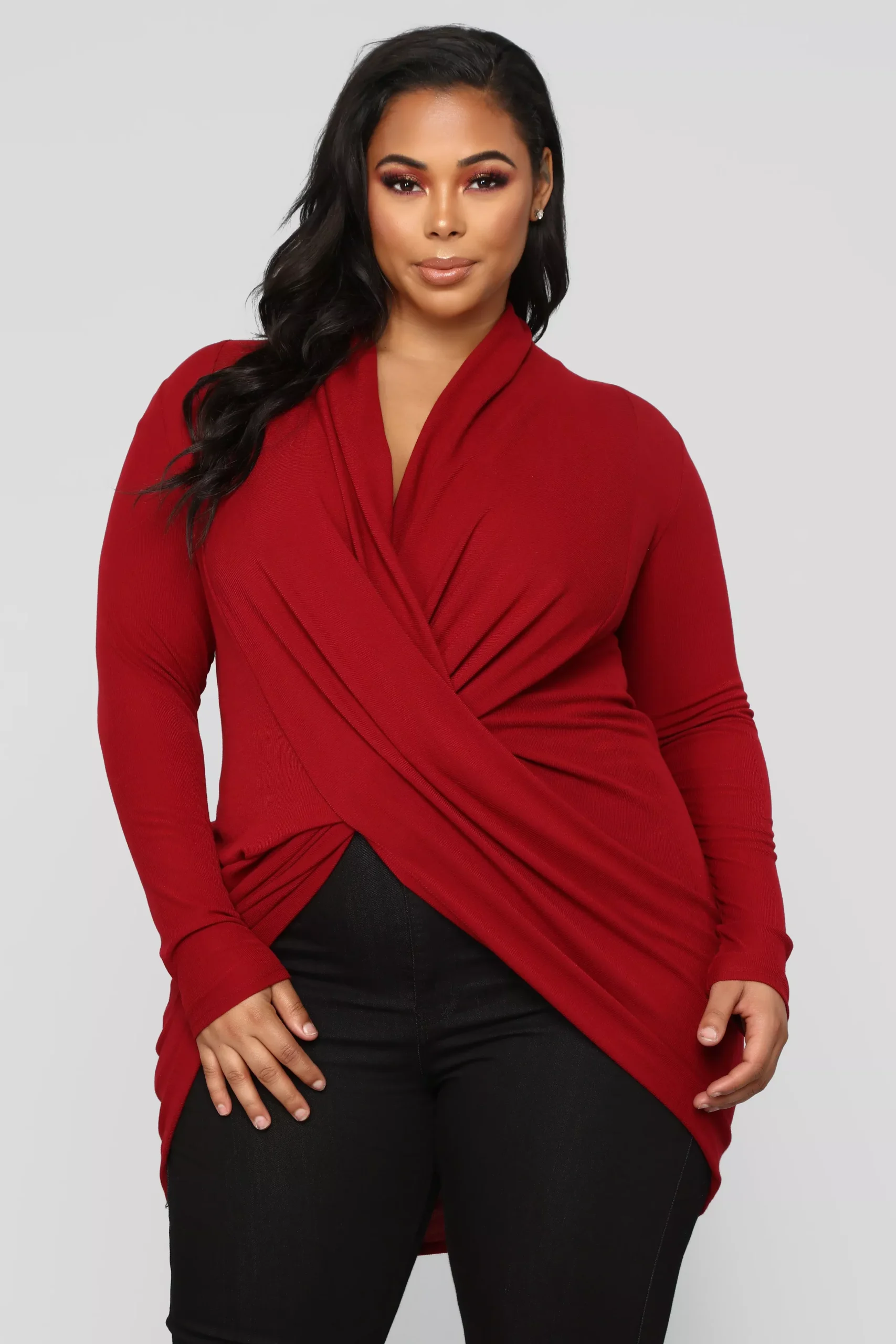A Little Twisted Top - Burgundy