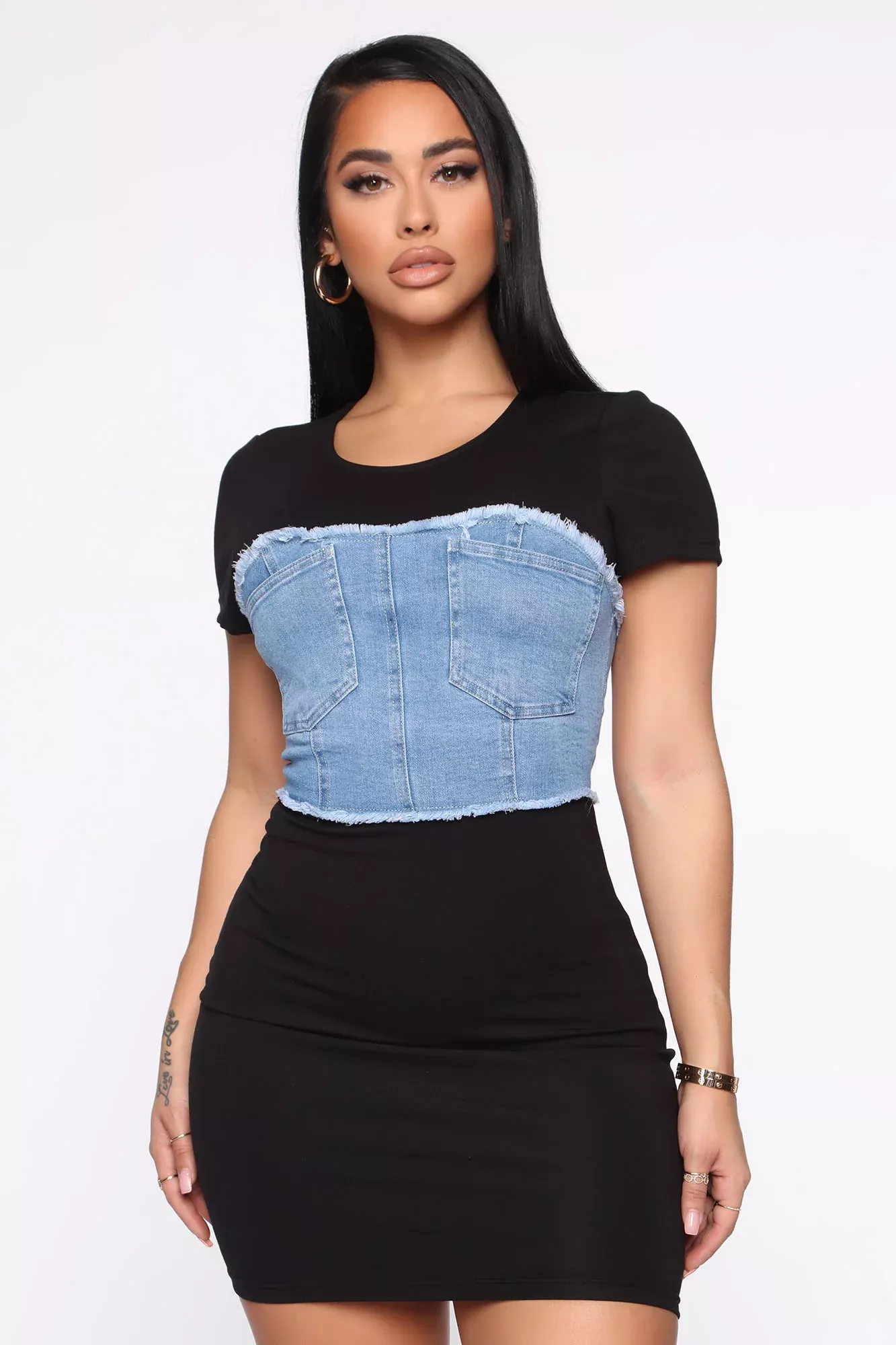 A Look Mini Dress - Black/combo