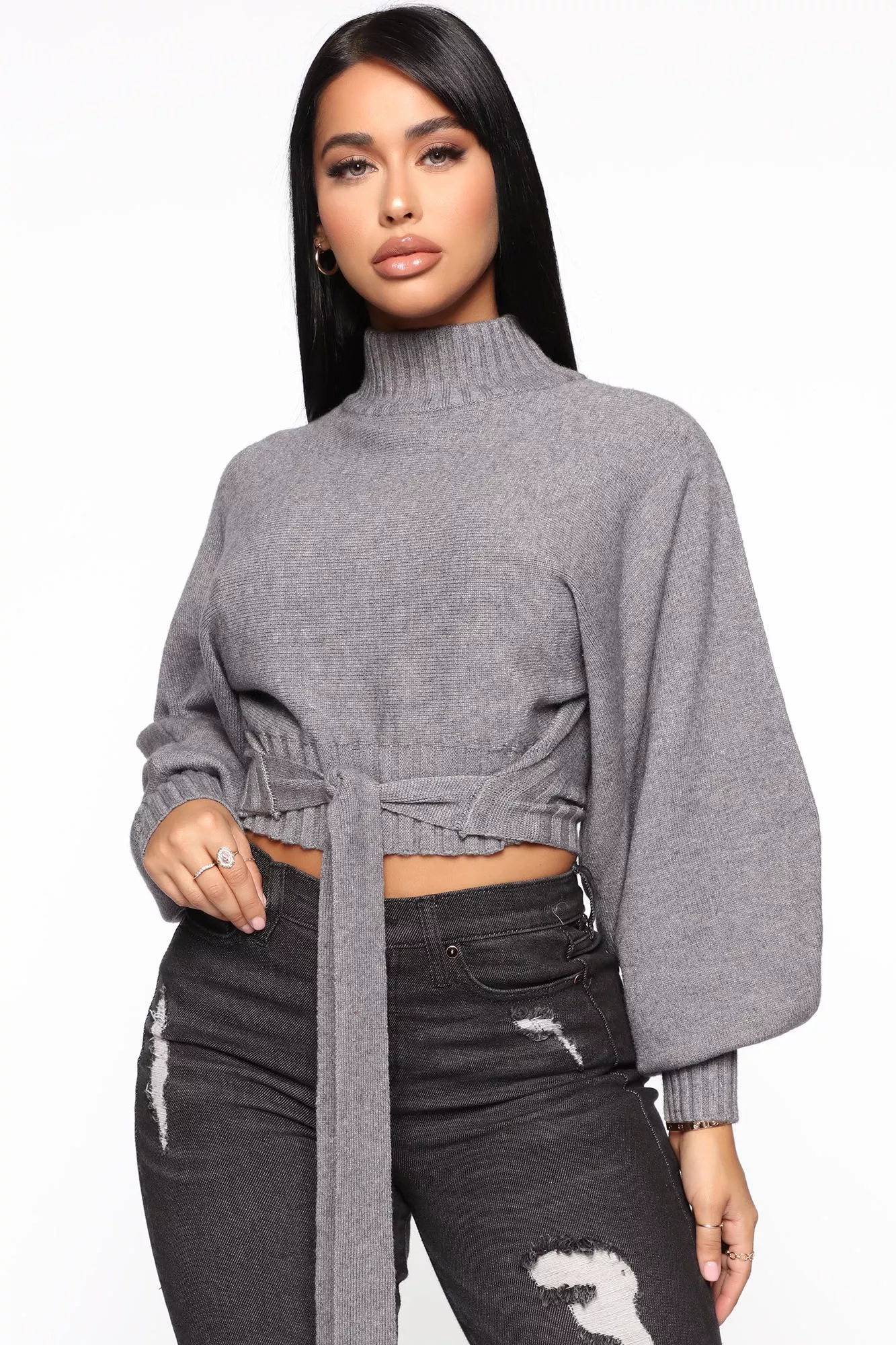 Lost In Your Eyes Sweater - Heather Grey