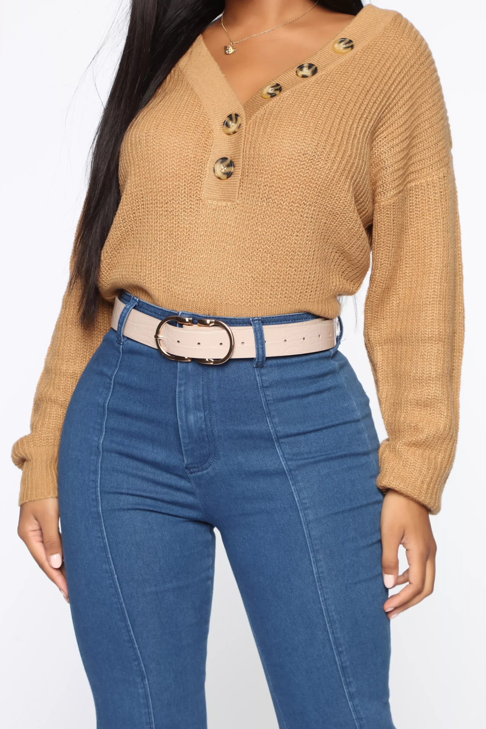 Lovin This Game Belt - Nude