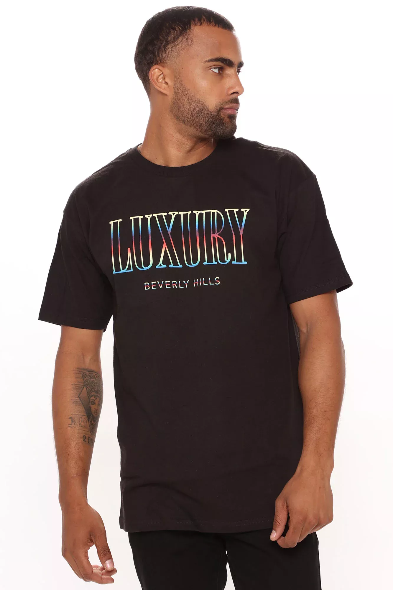Luxury 90210 Short Sleeve Tee - Black/combo