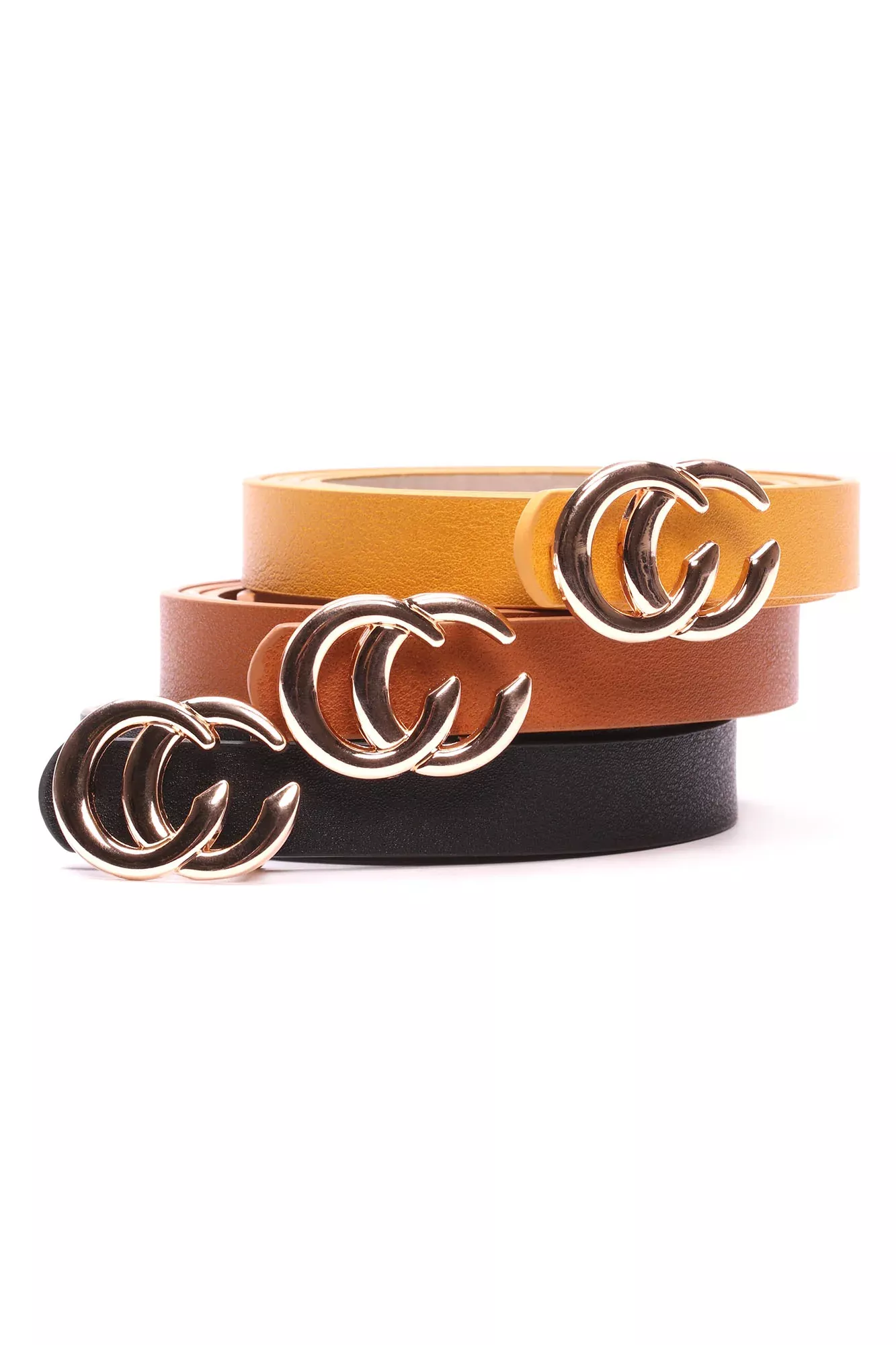Make A Statement Belt Set - Mustard/combo