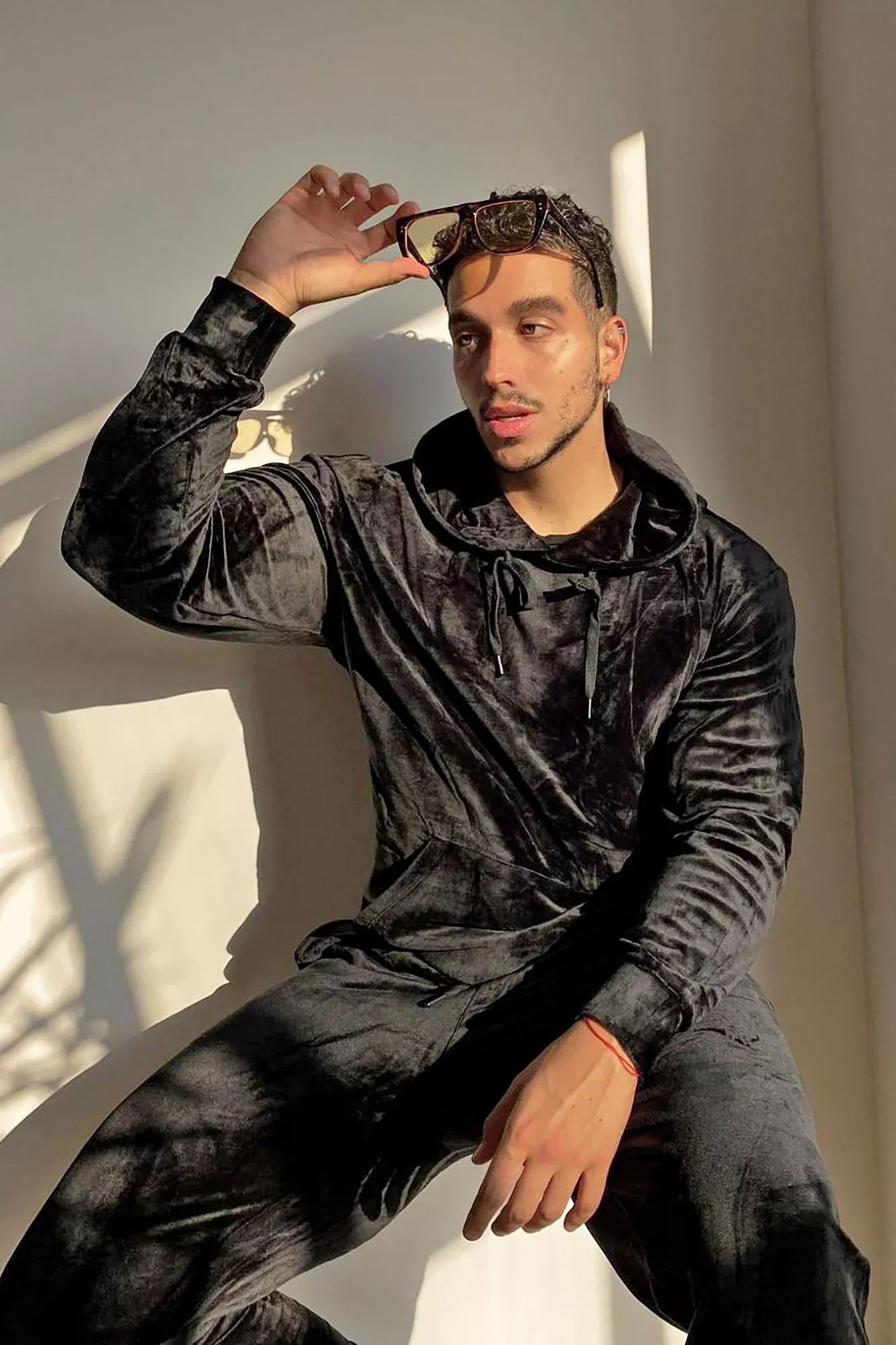 Mason Velour Hoodie - Black