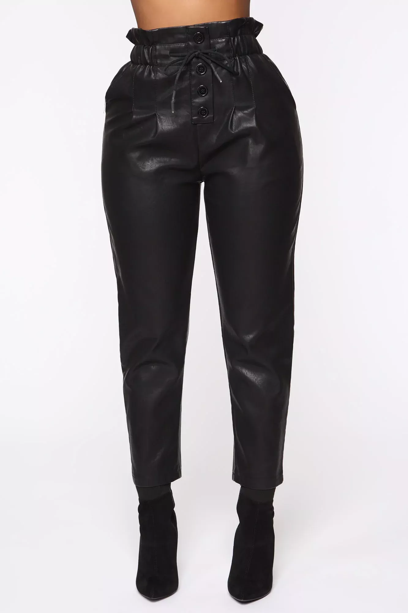 Metro Chic PU Jogger - Black