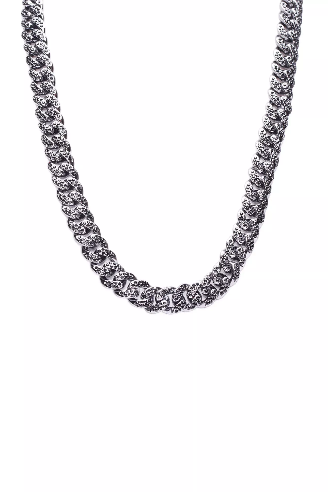 Miami Cuban Curb Link Necklace - Gunmetal