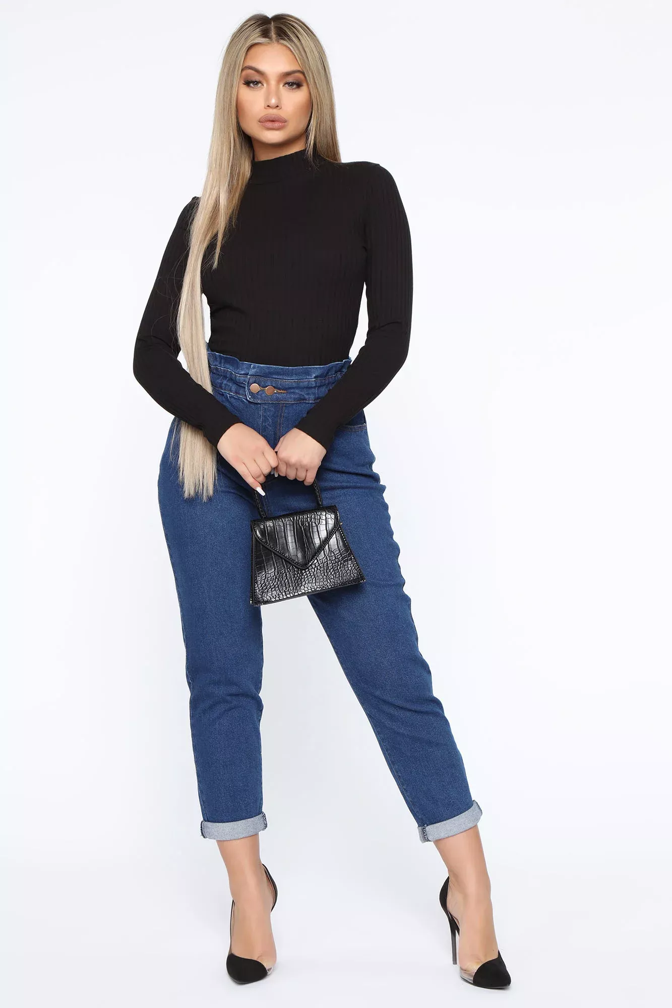 Motivate Me High Rise Mom Jeans - Dark Wash