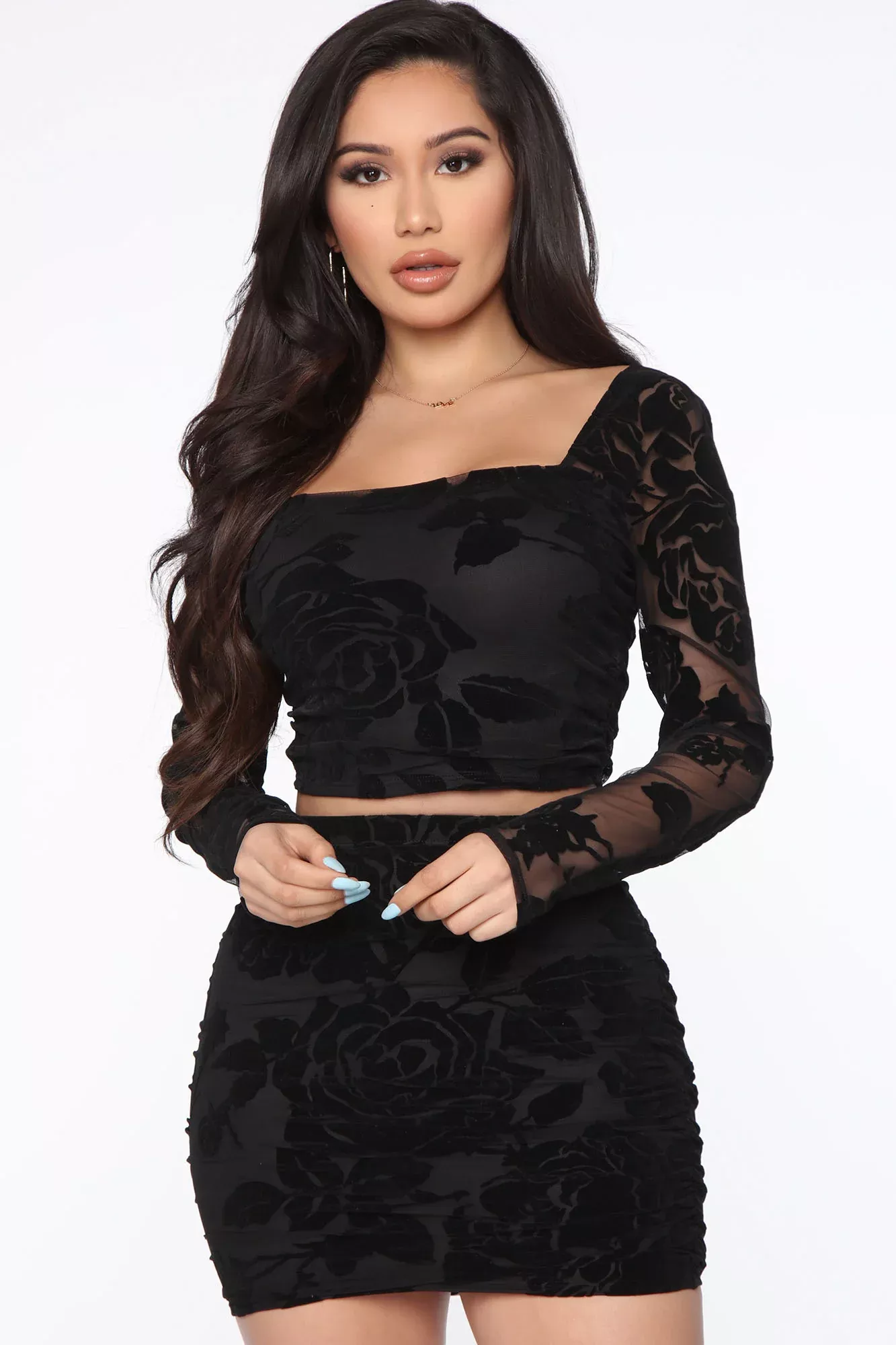 A Night You Wont Forget Skirt Set - Black