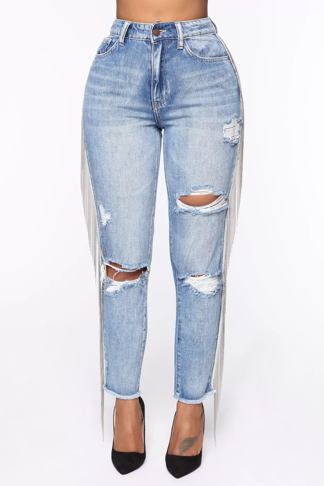 Nothing To Chain Mom Jean - Medium Wash