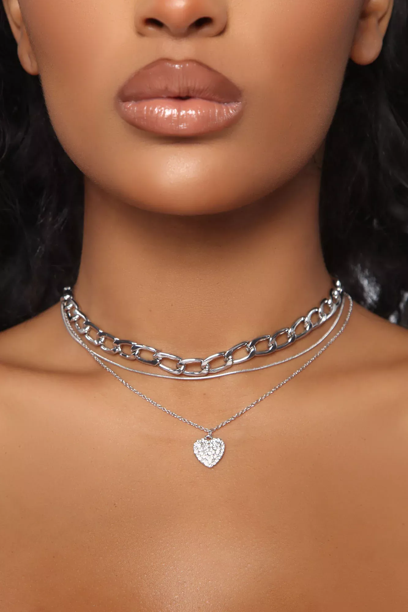 On Edge Layered Necklace - Silver