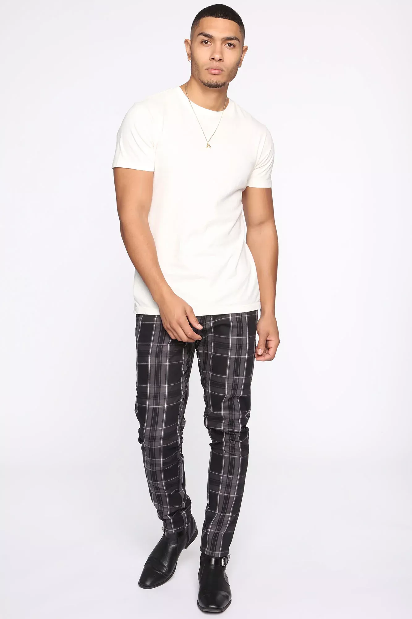The Perfect Plaid Pant - Black/combo