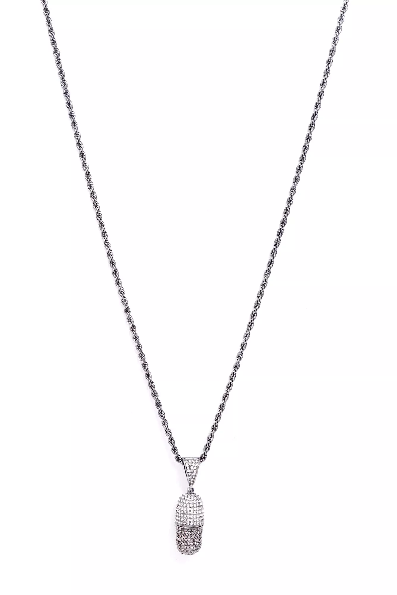 Pill Pendant Necklace - Gunmetal