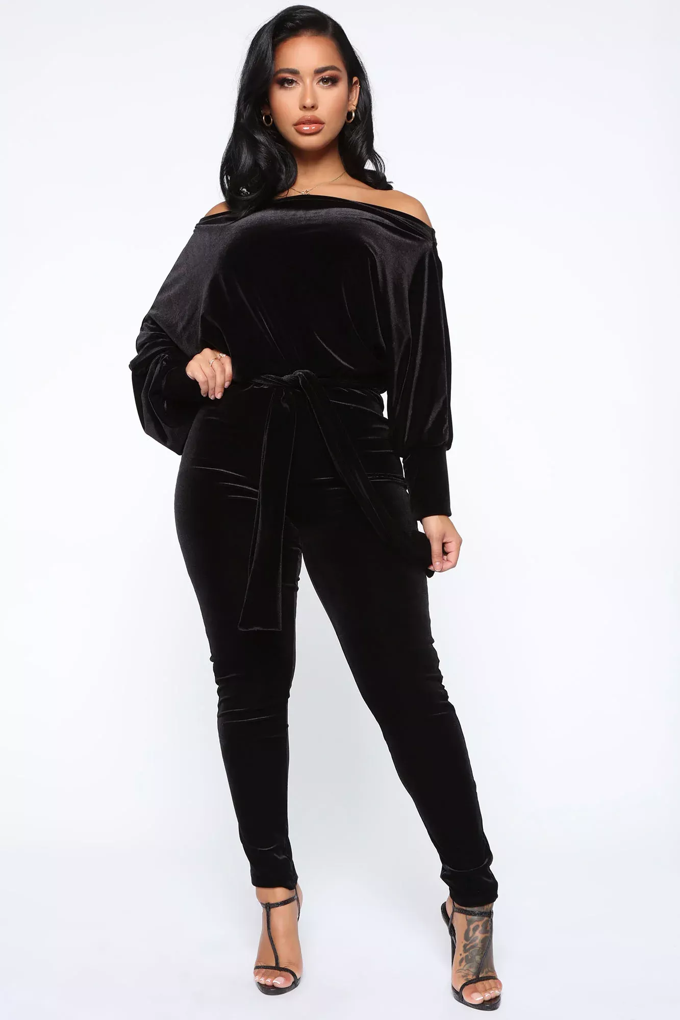 Pro Lounger Velvet Jumpsuit - Black