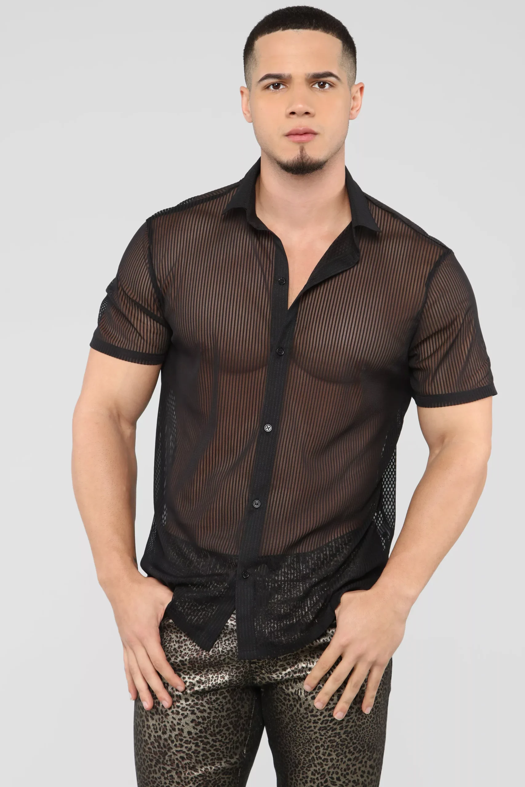 A Real Mesh Short Sleeve Shirt - Black