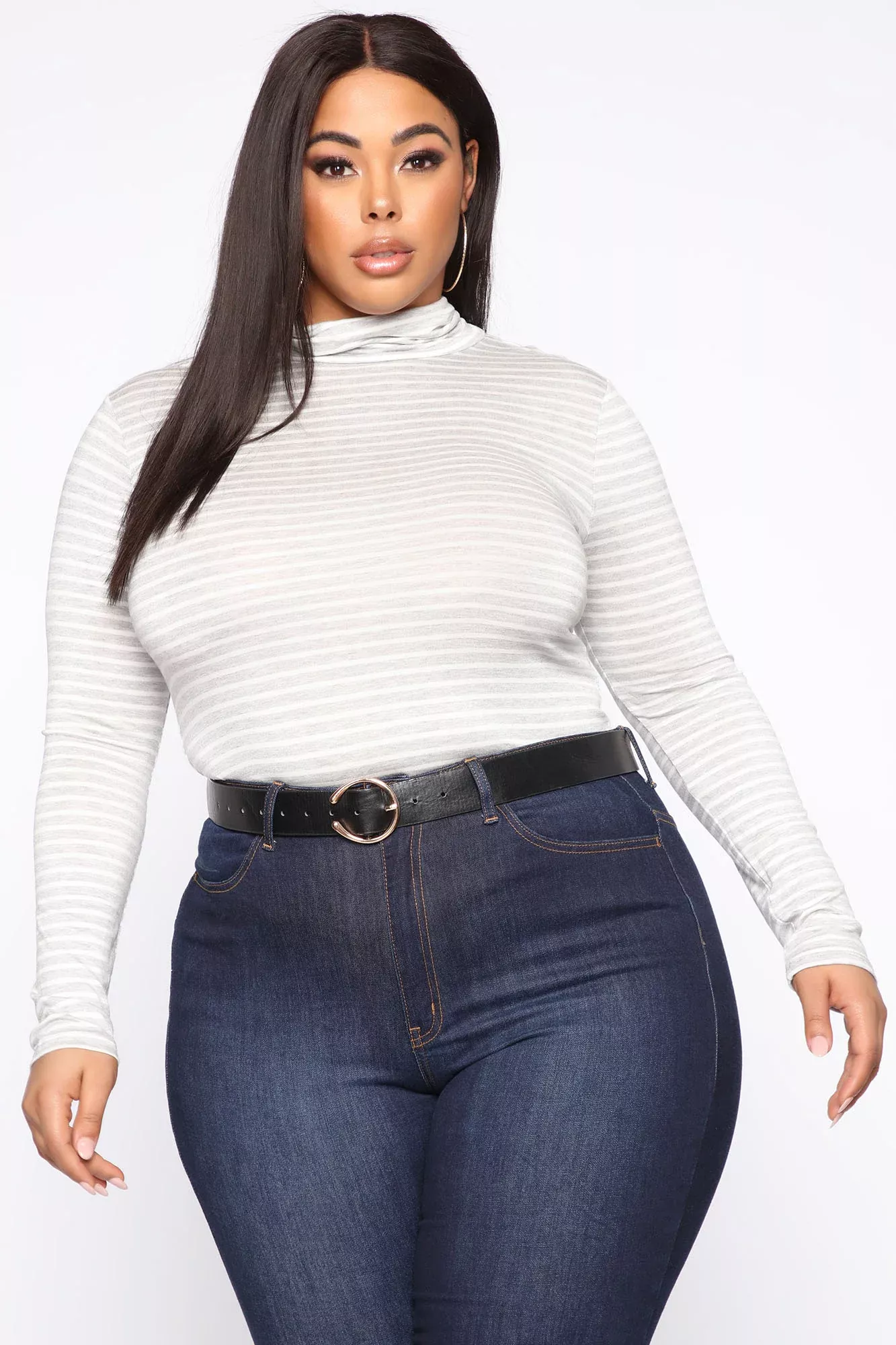 Remindin' You Turtleneck Top - Heather Grey