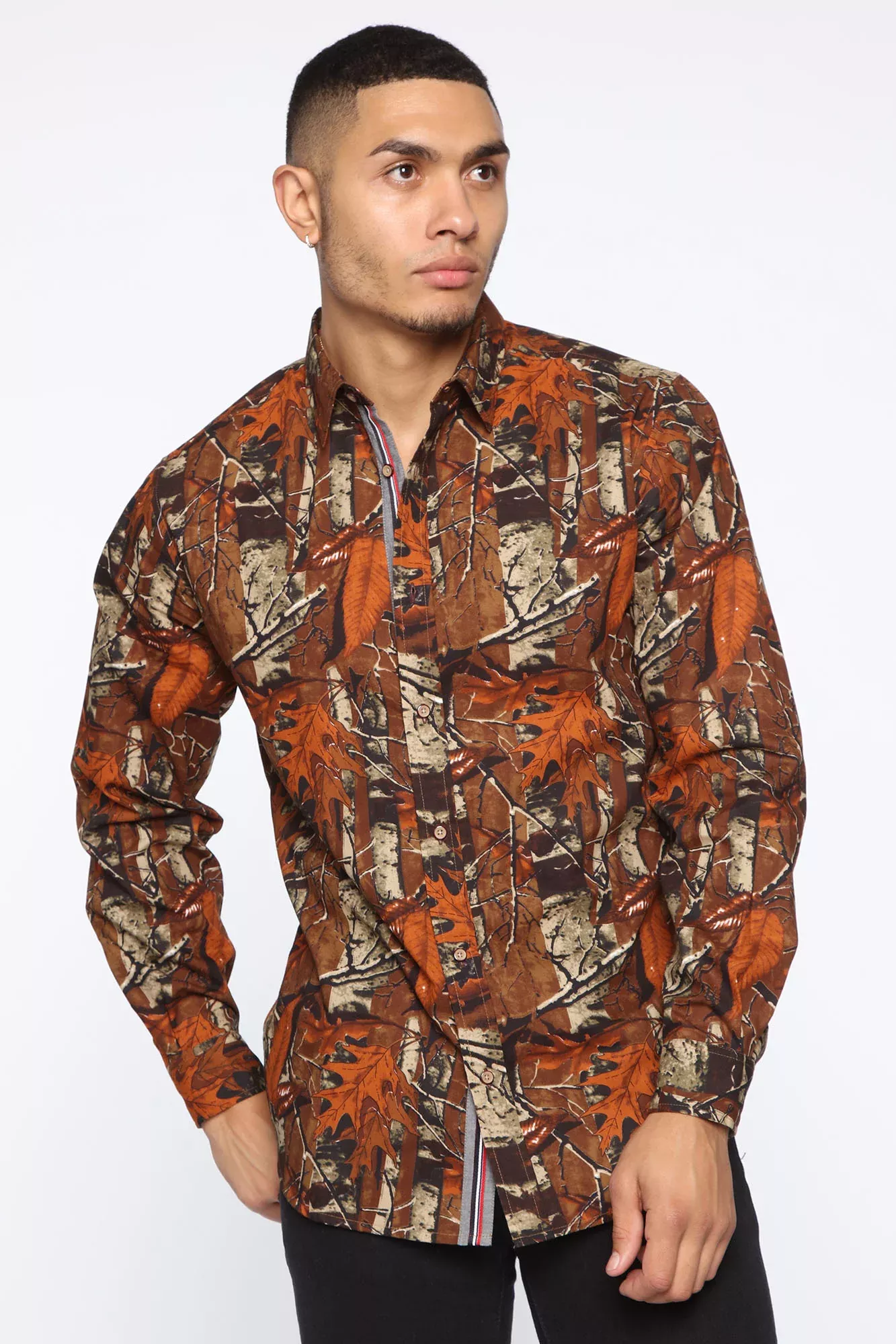 Rico Long Sleeve Woven Top - Brown/combo