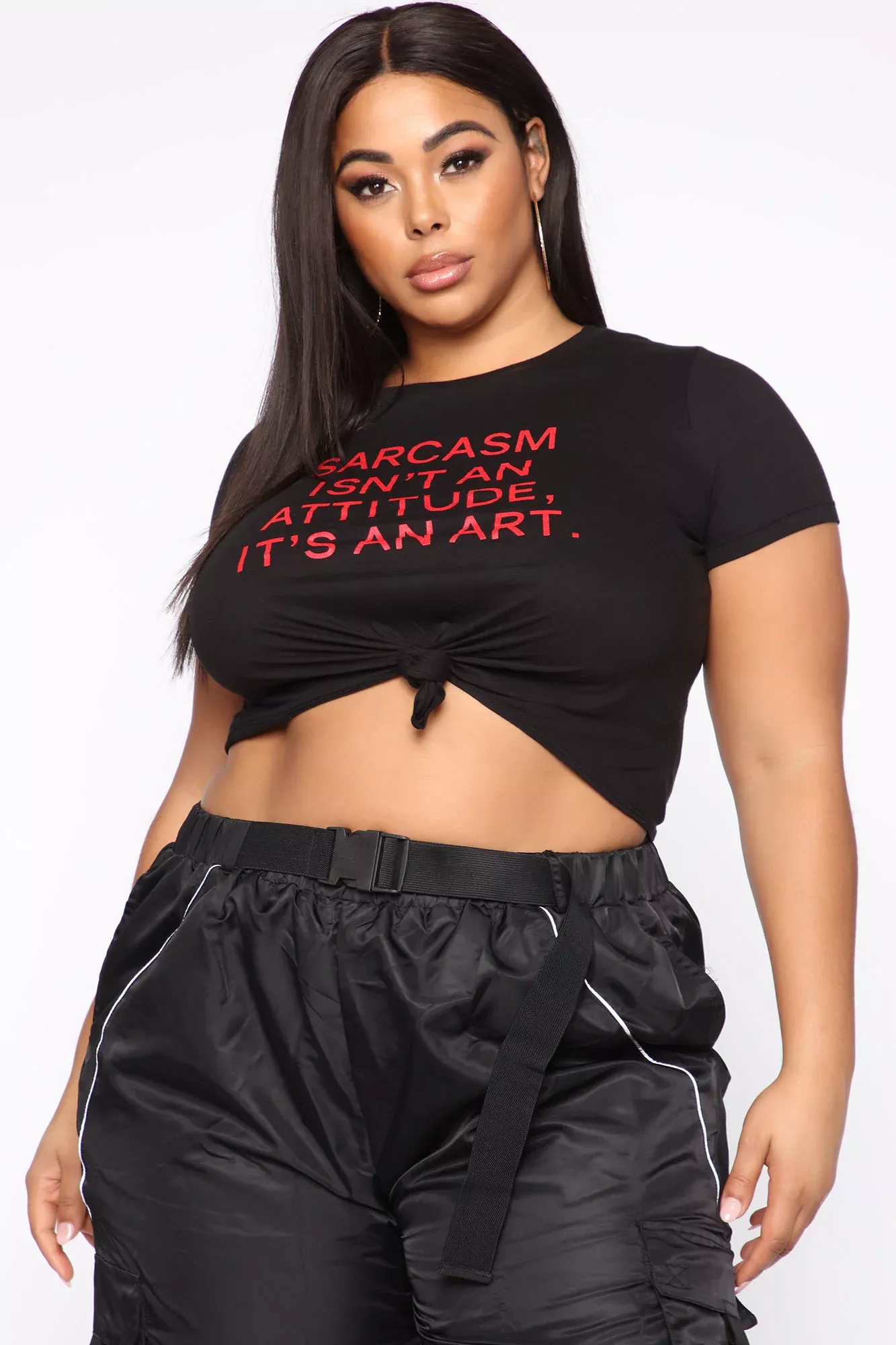 Sarcasm Is An Art Knotted Tee - Black
