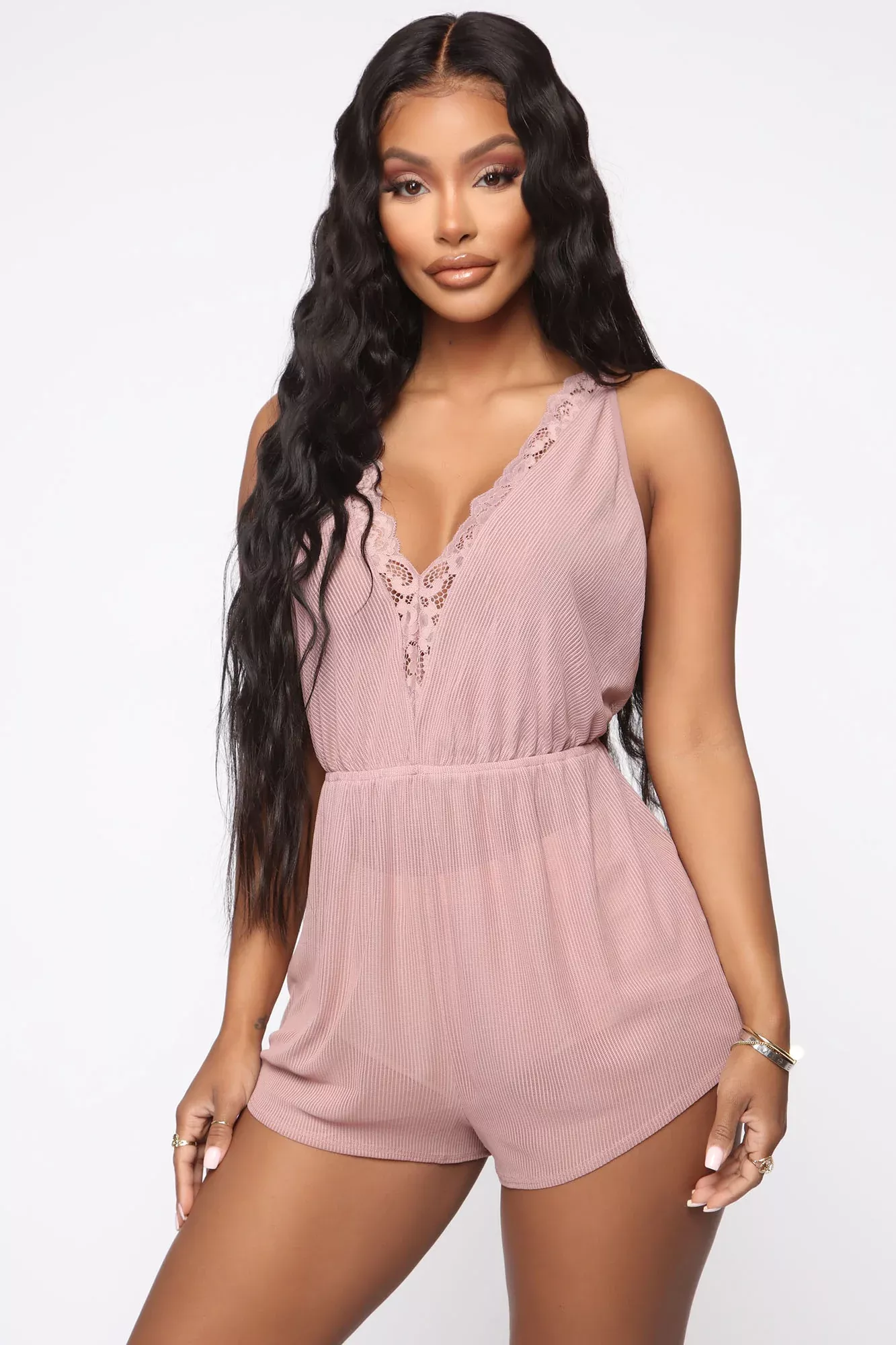 Sexy Bedtime Sleep Romper - Rose