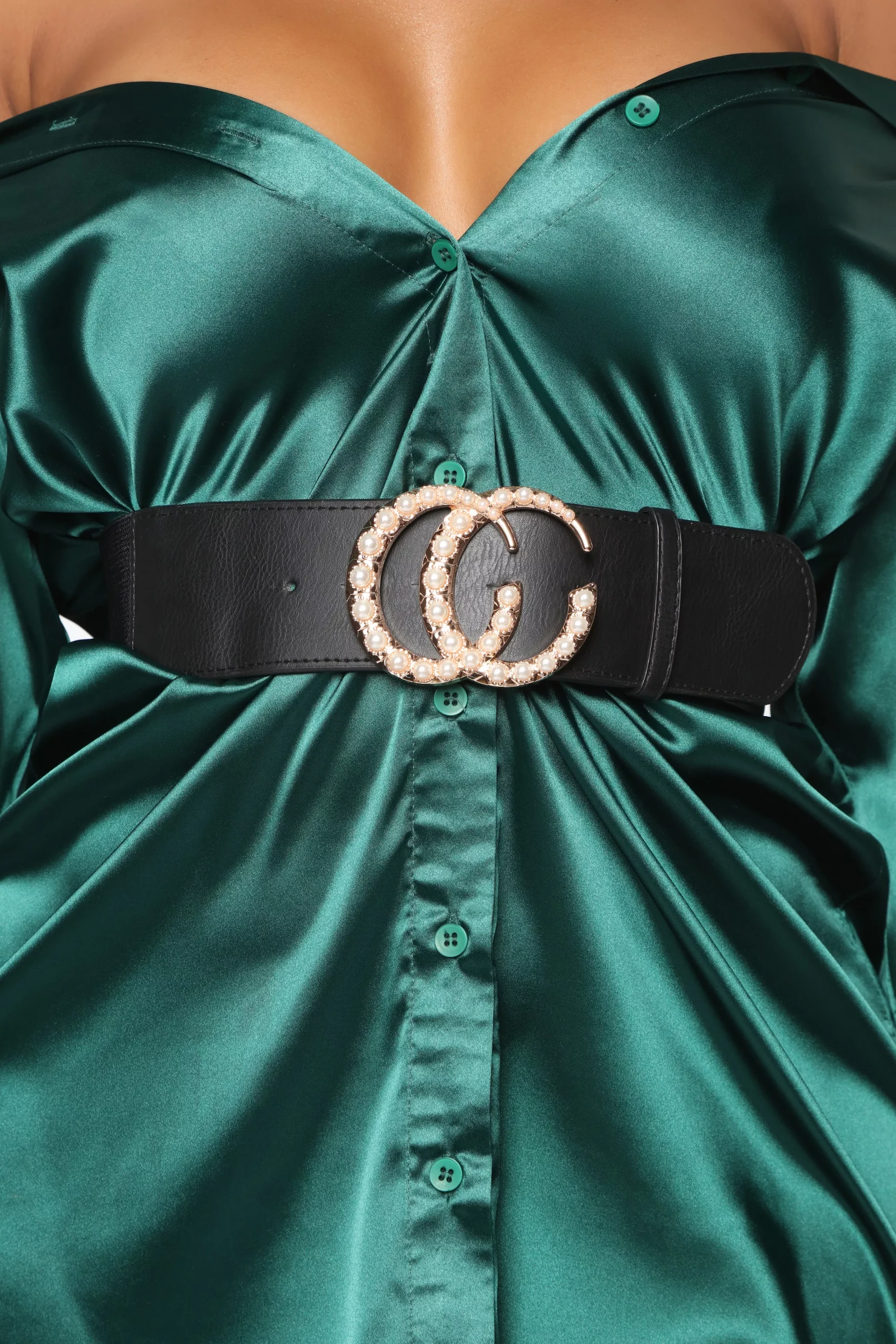 Shanel Pearl Belt - Black/Gold