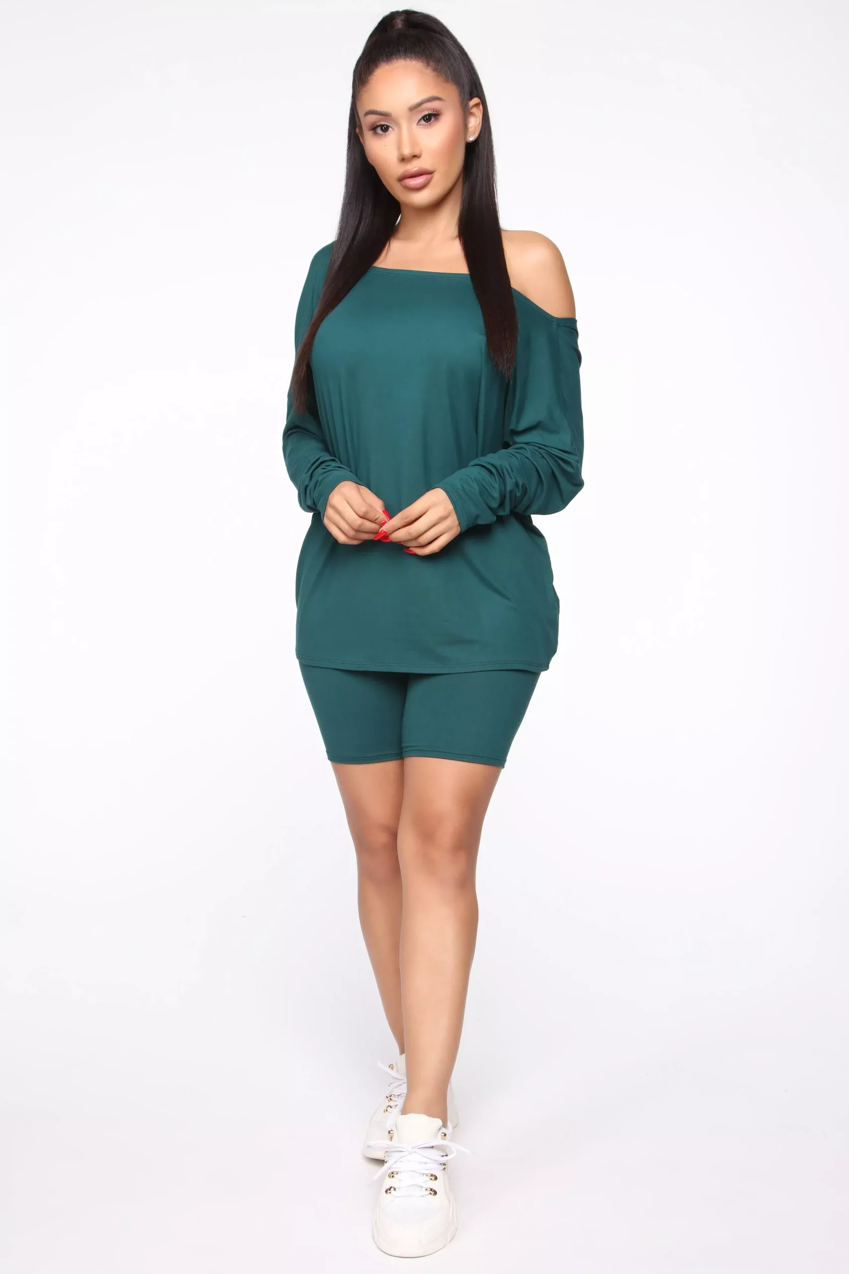 Simple Perfection Biker Short Set - Hunter