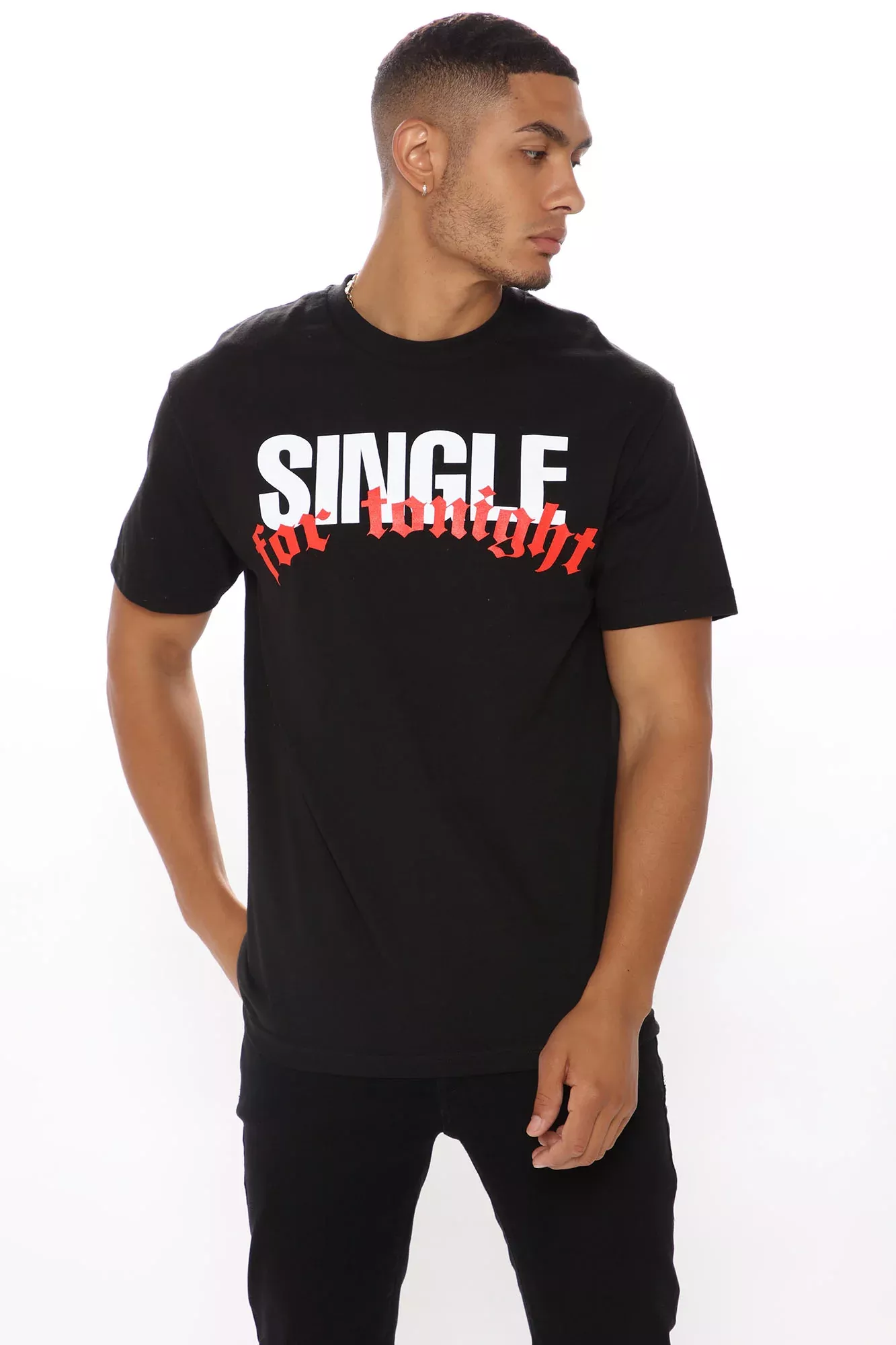 Single For Tonight Short Sleeve Tee - Black