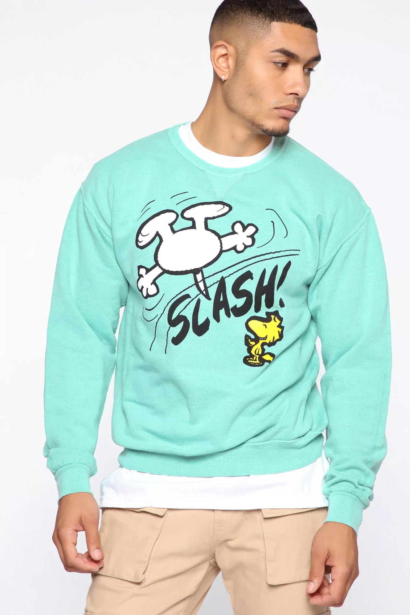 Slash Crew Neck Sweatshirt - Mint