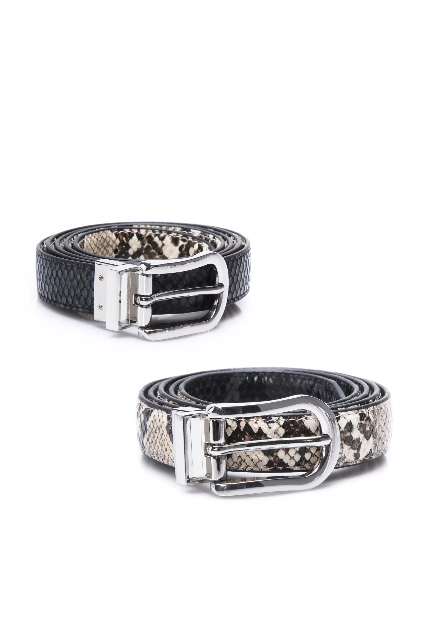 Snake Reversible Belt - Brown/combo
