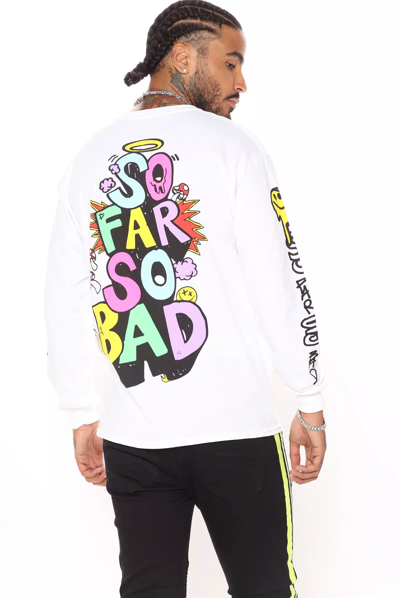 So Far So Bad Long Sleeve Tee - White
