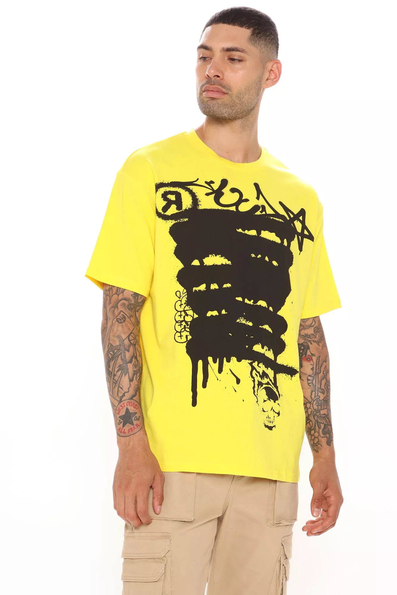 Spray Short Sleeve Tee - Yellow/combo