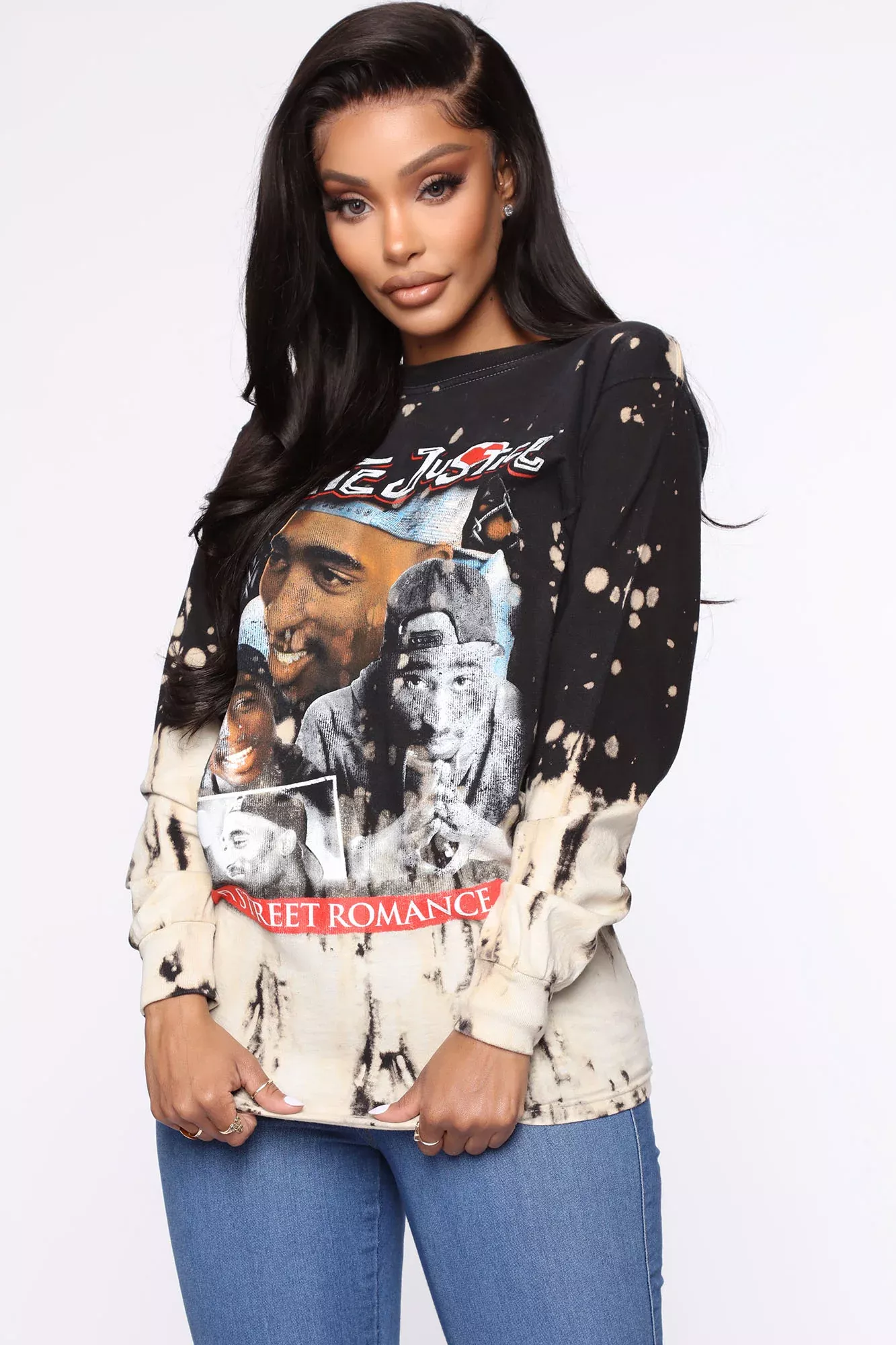 A Street Romance Washed Long Sleeve Top - Black