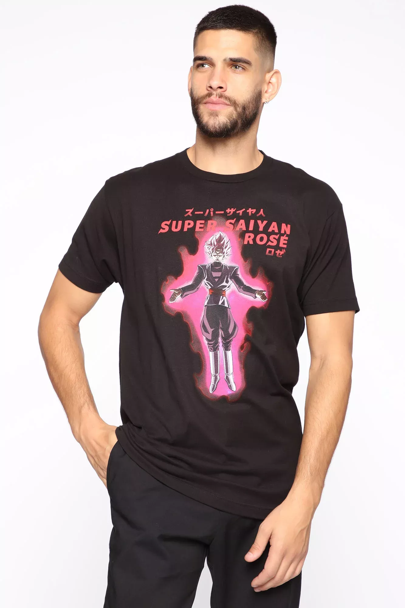 Super Saiyan Rose Short Sleeve Tee - Black/Red