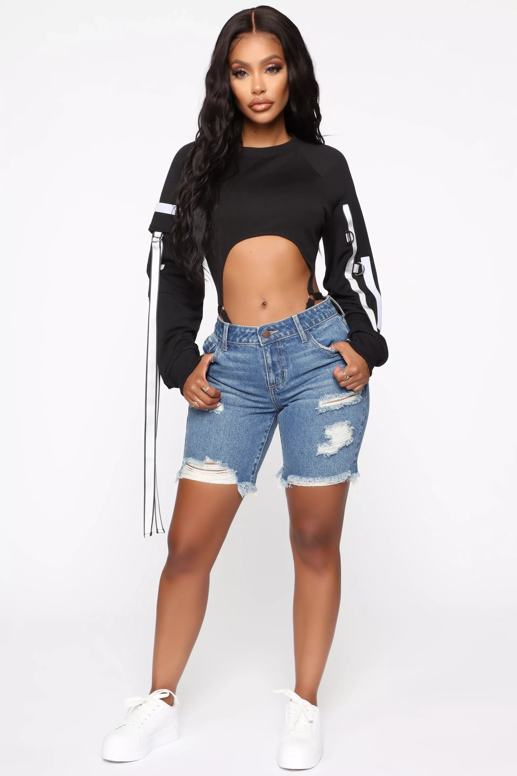 This Time Around Bermuda Shorts - Medium Blue Wash