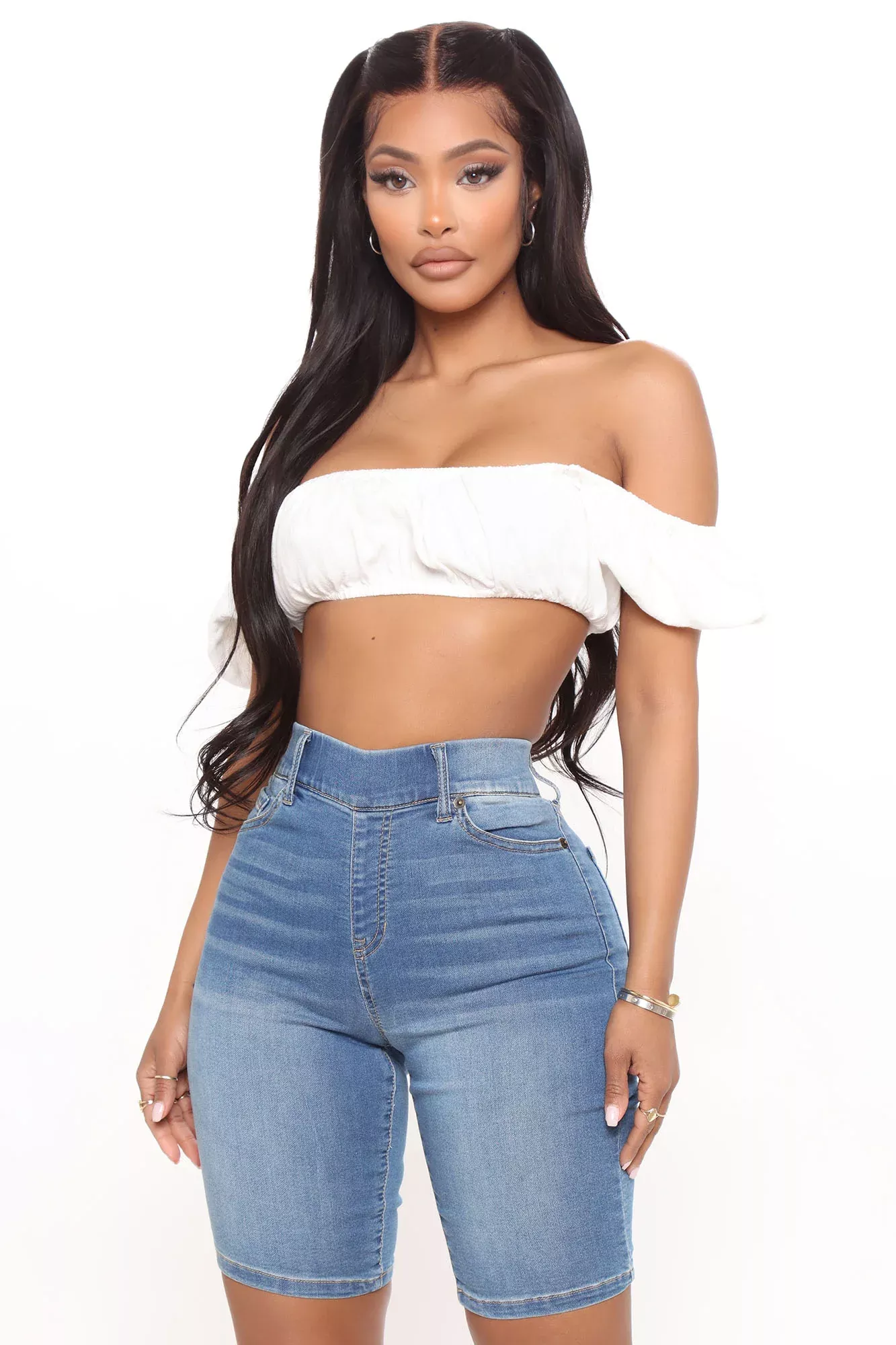 Through The Poppy Fields Crop Top - White