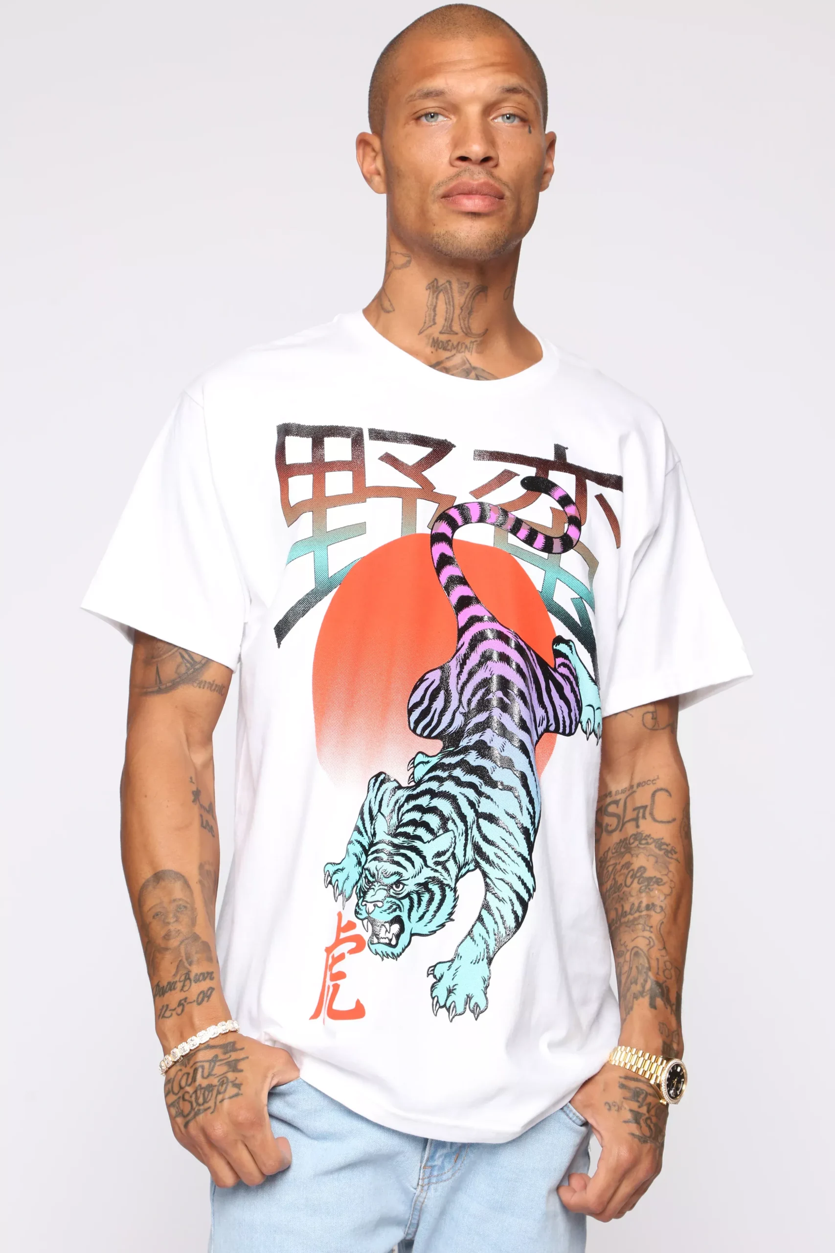 Tiger Short Sleeve Tee - White/combo