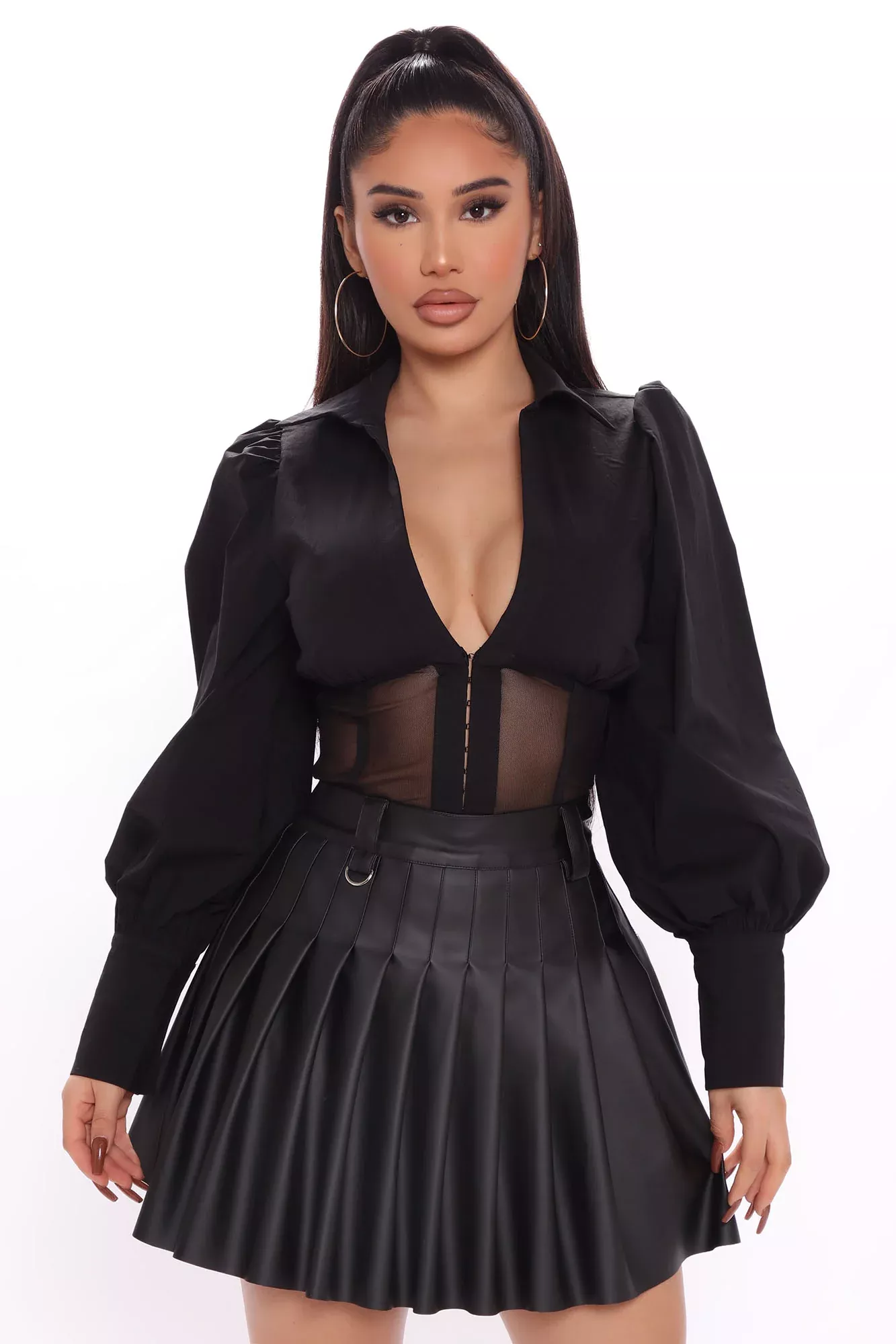 Too Fine Corset Shirt - Black